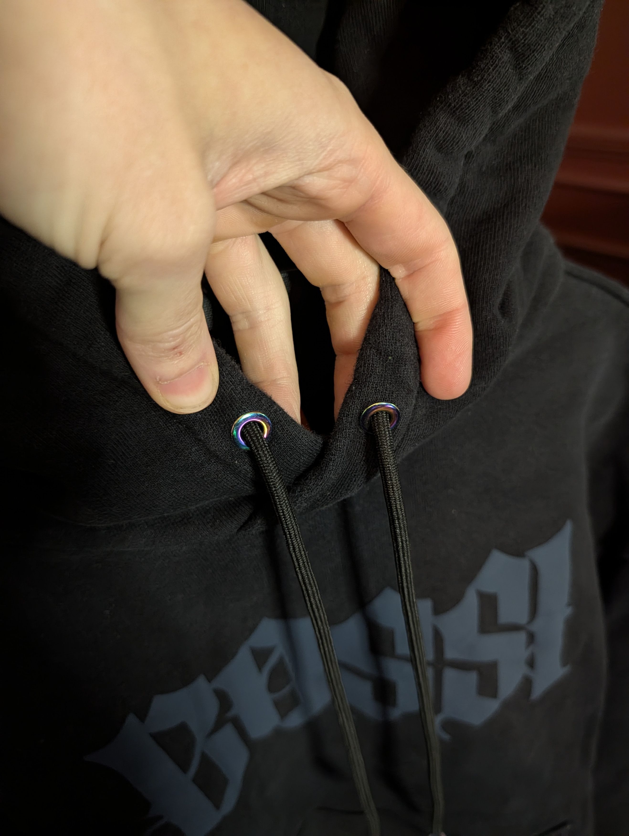 Bossi Sportswear Black logo graphic beaded drawstring hoodie MiUSA large Size US L / EU 52-54 / 3 - 5 Thumbnail