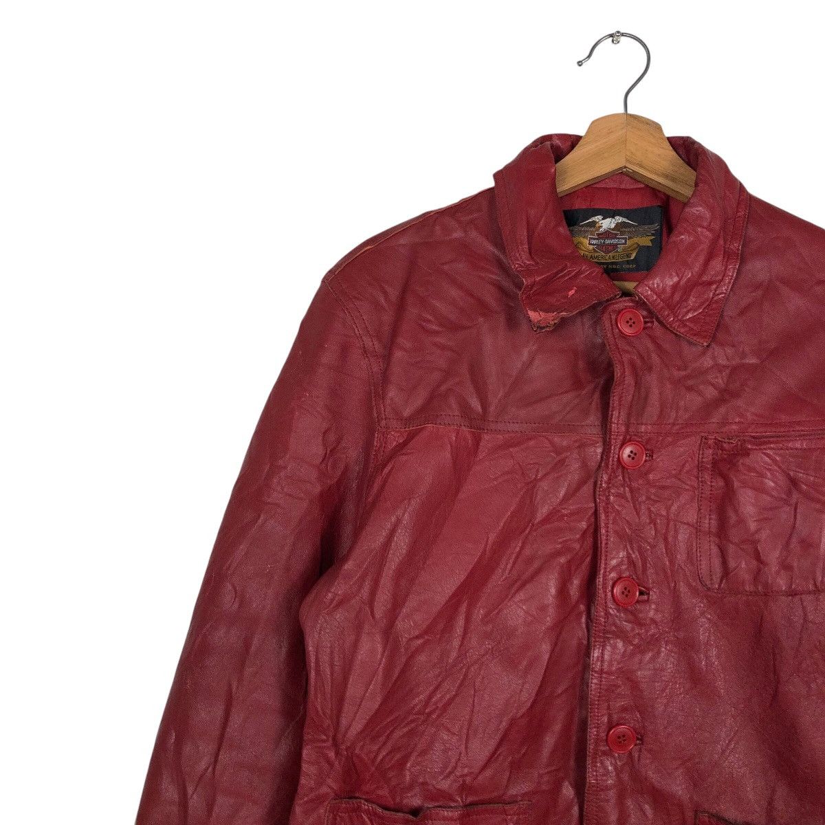 Harley Davidson Vintage Biker Jacket Genuine Leather Button Harley Davidson Size US S / EU 44-46 / 1 - 8 Thumbnail