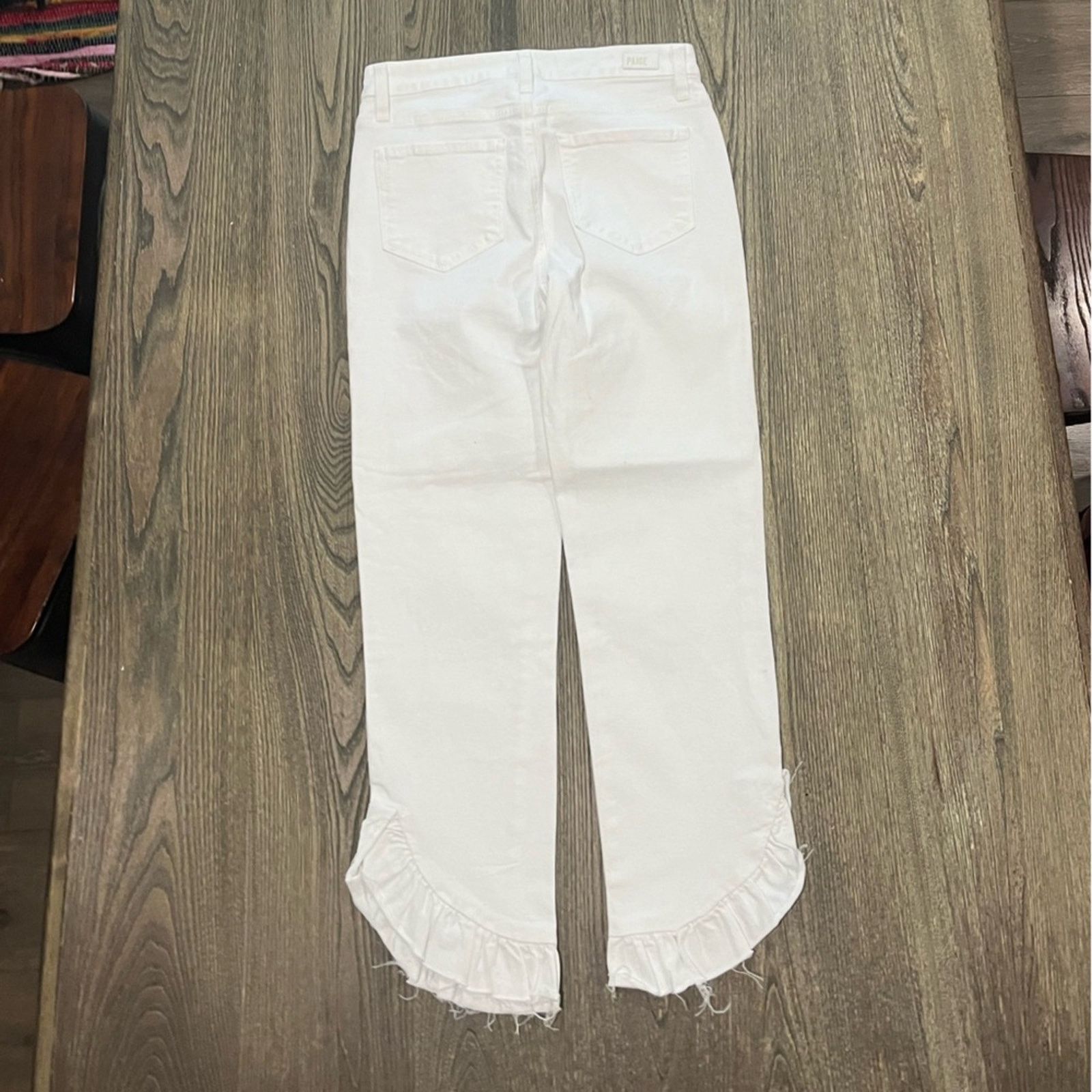 Paige Paige Hoxton Straight Ankle Jeans Ruffled Hem Denim Size 28" / US 6 / IT 42 - 9 Thumbnail