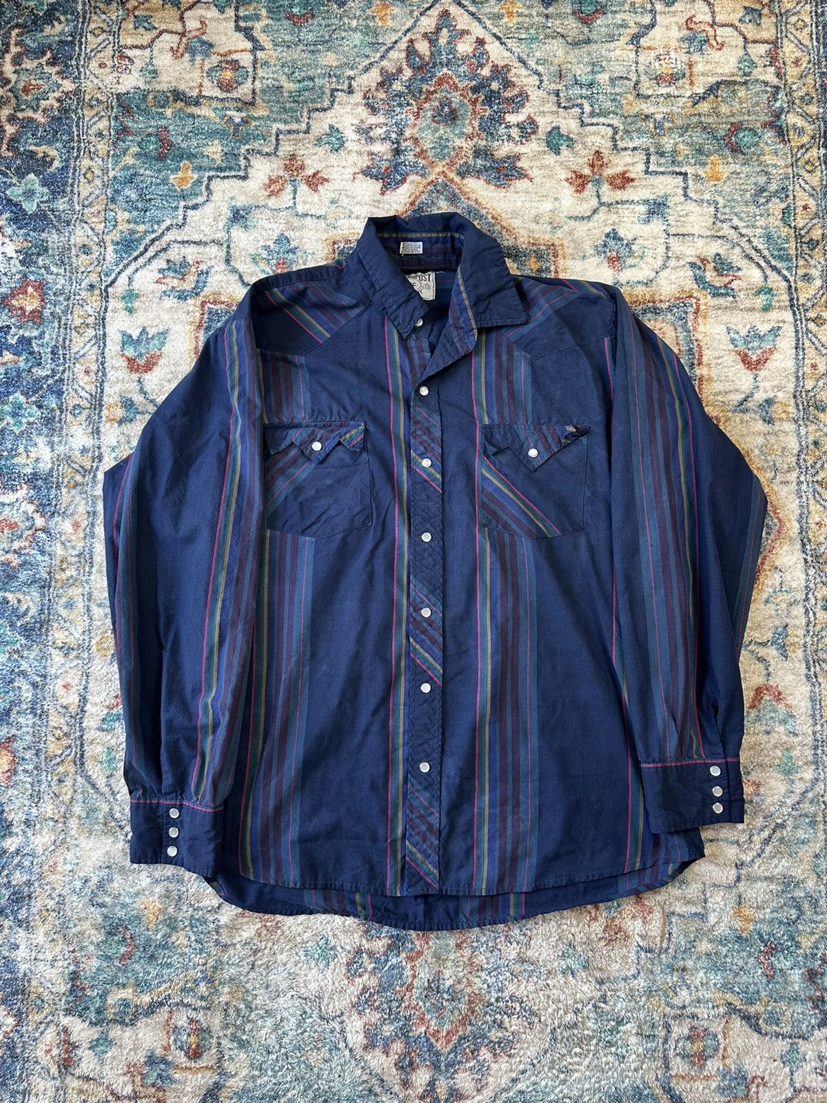 Vintage Vintage Trading Post Company Striped Western Button-up Shirt Size US XXL / EU 58 / 5 - 1 Thumbnail