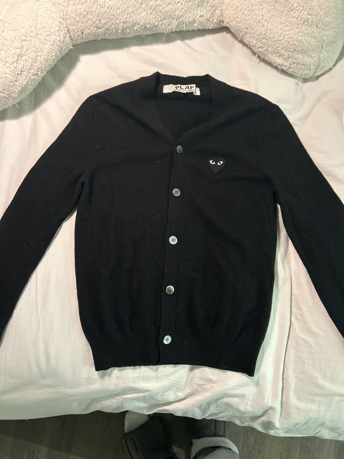 Comme Des Garcons Play Gold Emb Cardigan Men Cardigans 300037228blk main image 1