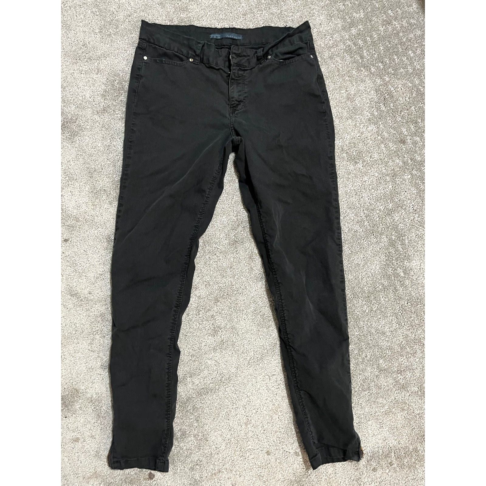 Zara zara basic jeans women's size 6 black skinny casual lightly stretch mid Rise Size 28" / US 6 / IT 42 - 3 Thumbnail
