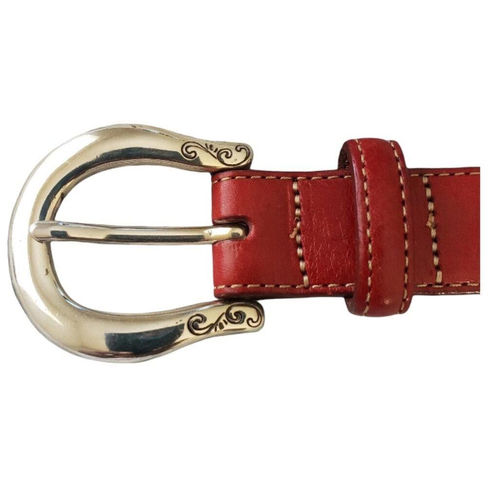 Brighton Brighton Red Heart Embellished Leather Belt Size ONE SIZE - 2 Thumbnail