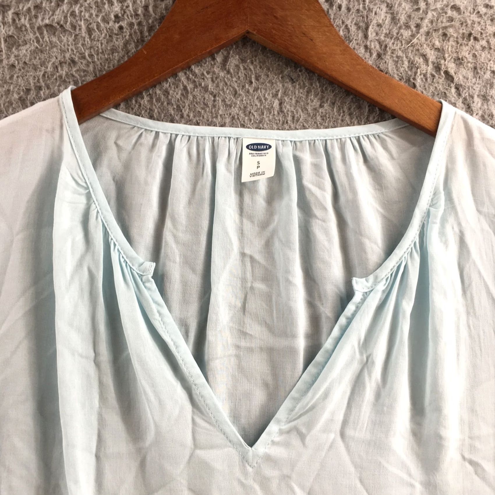 Old Navy Old Navy Blouse Top Womens S Blue Rayon Long Sleeve V-Neck Pullover Casual NEW Size S / US 4 / IT 40 - 3 Thumbnail