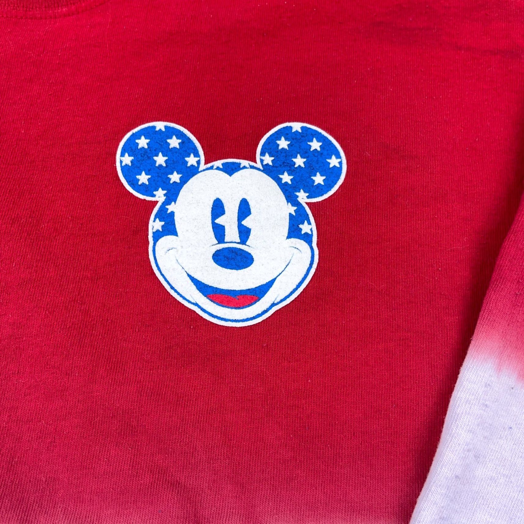 Disney VINTAGE Disney Women XXL Crew Neck T-Shirt Casual Spirit Jersey Red White Blue Mickey Spellout Fall Winter Size XXL / US 16-18 / IT 52-54 - 3 Thumbnail