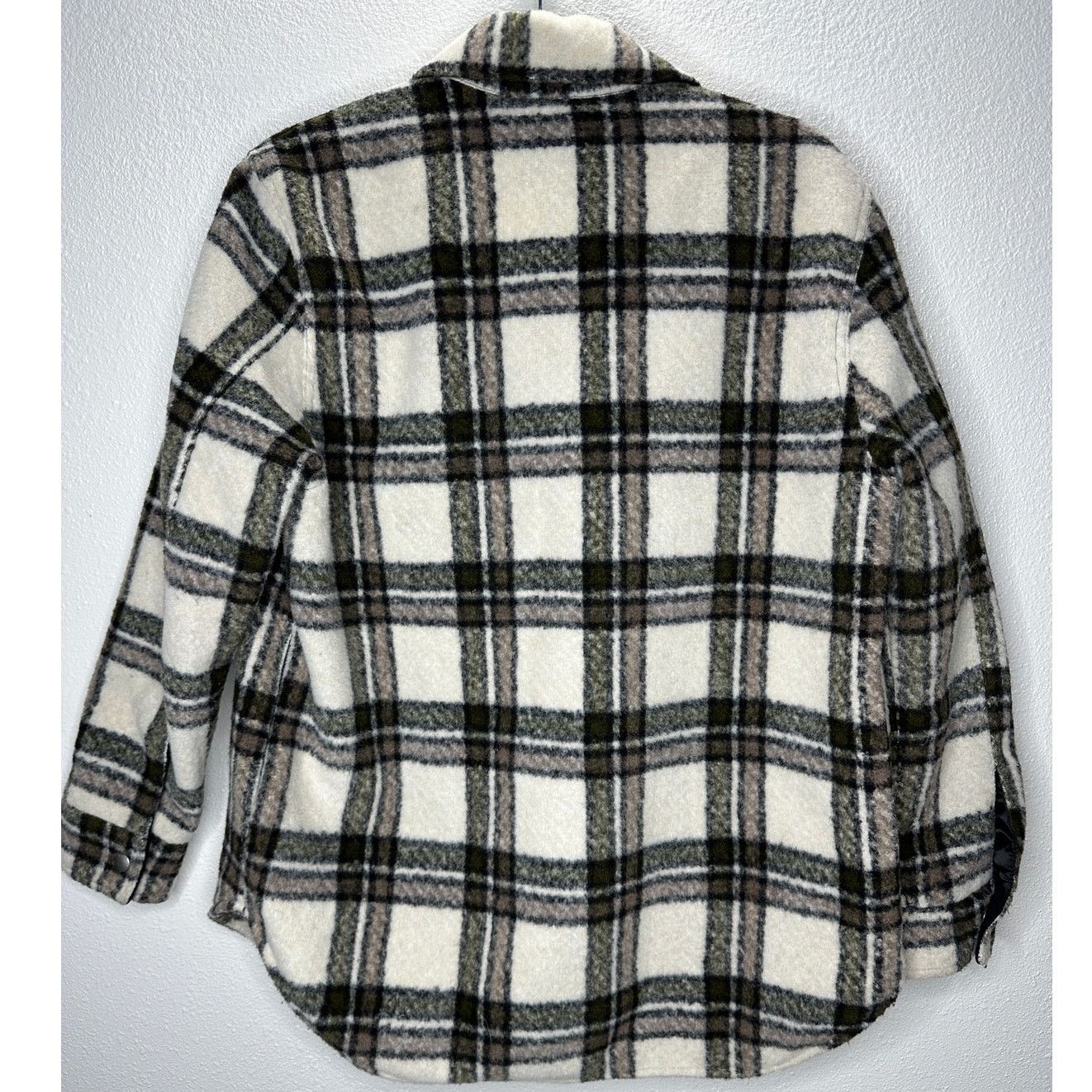 BLANKNYC Blank NYC Cream Brown Plaid Snap Button Collared Shacket S Size S / US 4 / IT 40 - 14 Thumbnail