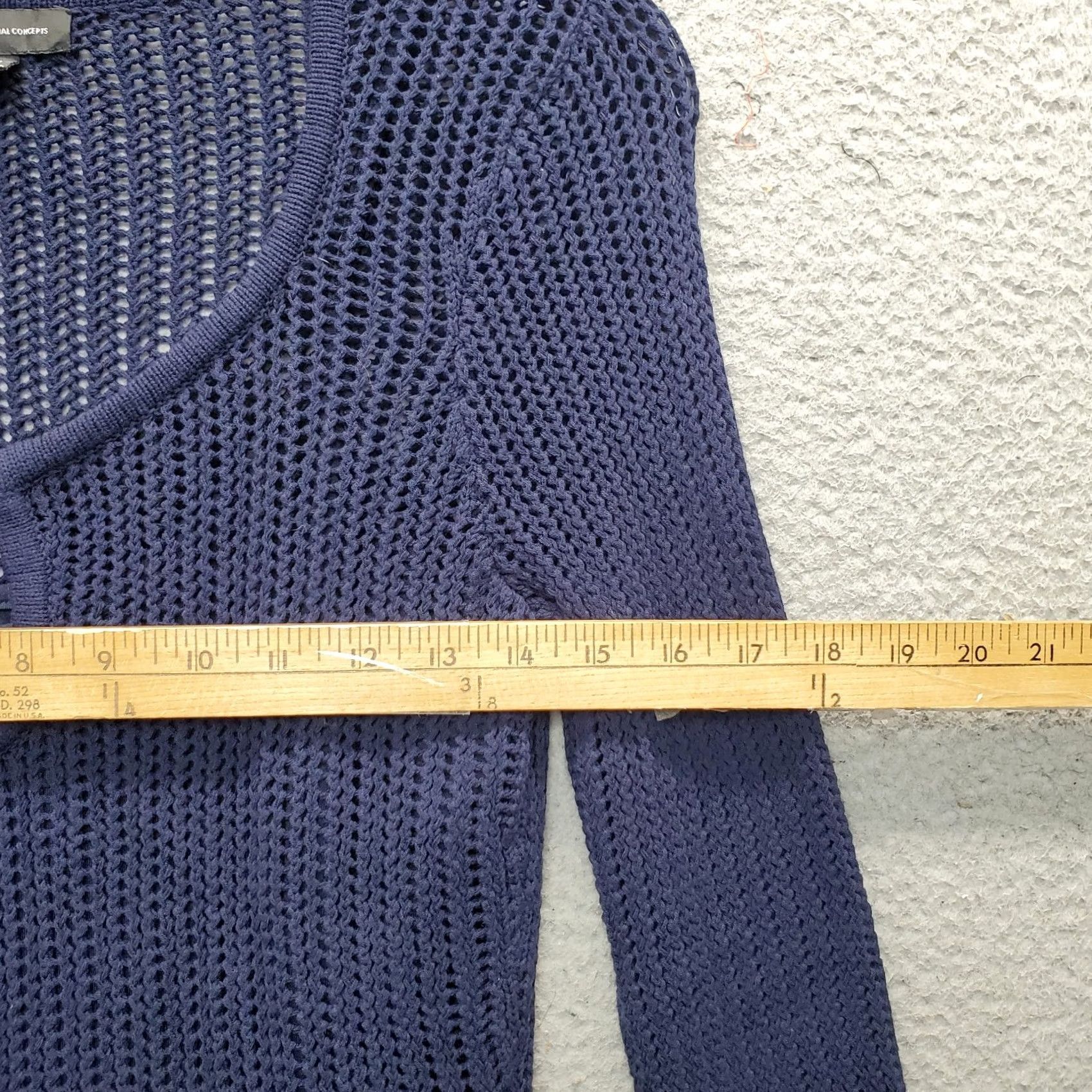 Vintage INC International Concepts Sweater Dress Womens Size M Navy Keyhole Round Neck Size M / US 6-8 / IT 42-44 - 6 Thumbnail