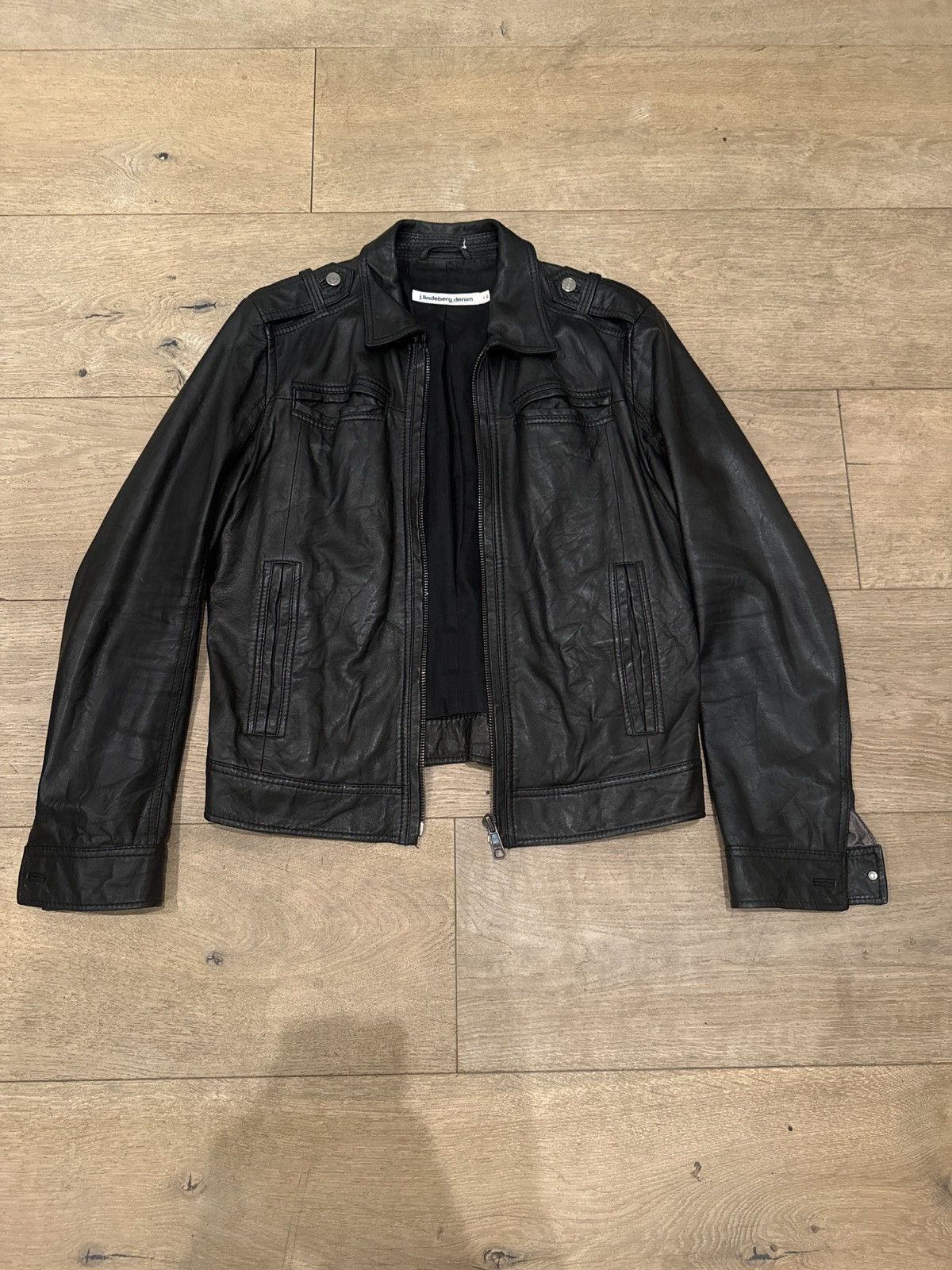 J.Lindeberg J.Lindeberg Black Leather Jacket Size US XL / EU 56 / 4 - 1 Thumbnail