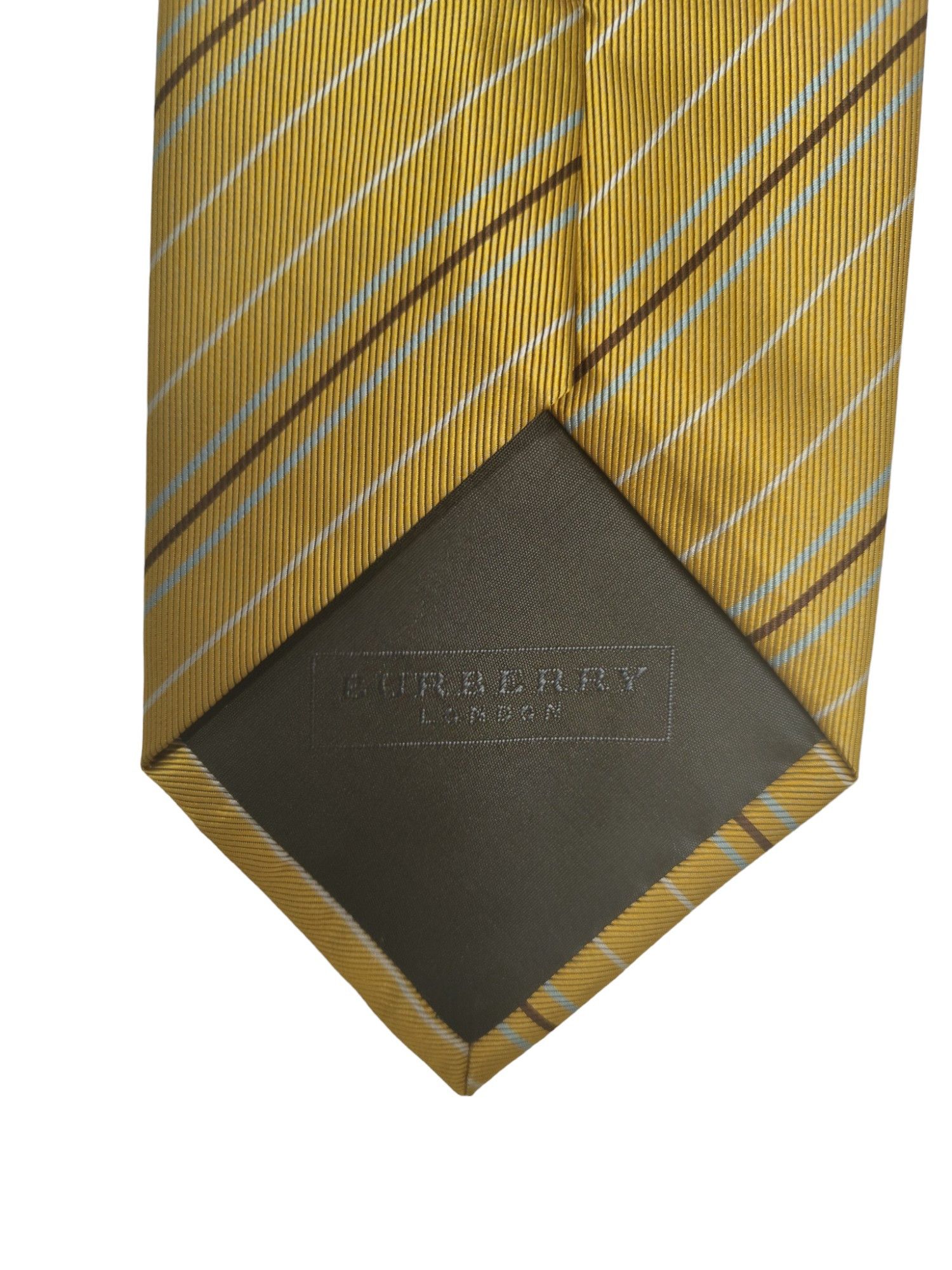 Burberry Mustard Striped Tie Size ONE SIZE - 5 Thumbnail