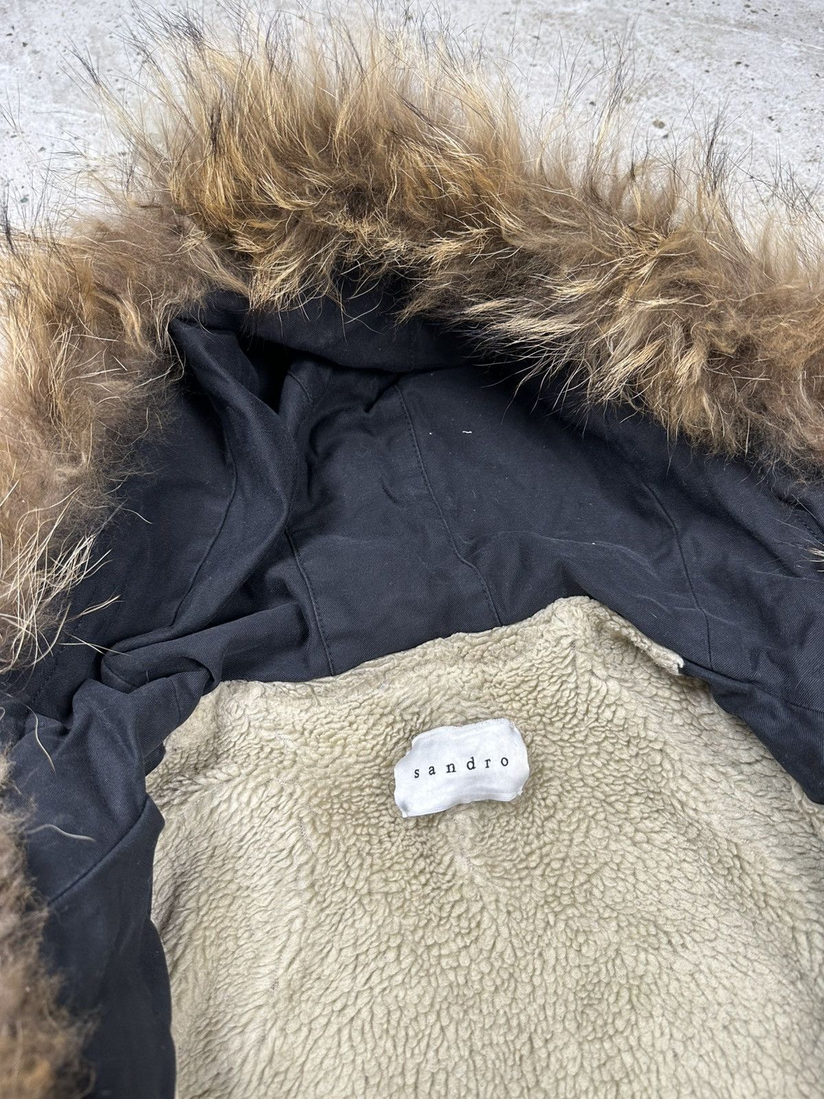 Sandro Sandro Paris Black Faux Fur Lined Parka Jacket Size M / US 6-8 / IT 42-44 - 10 Thumbnail