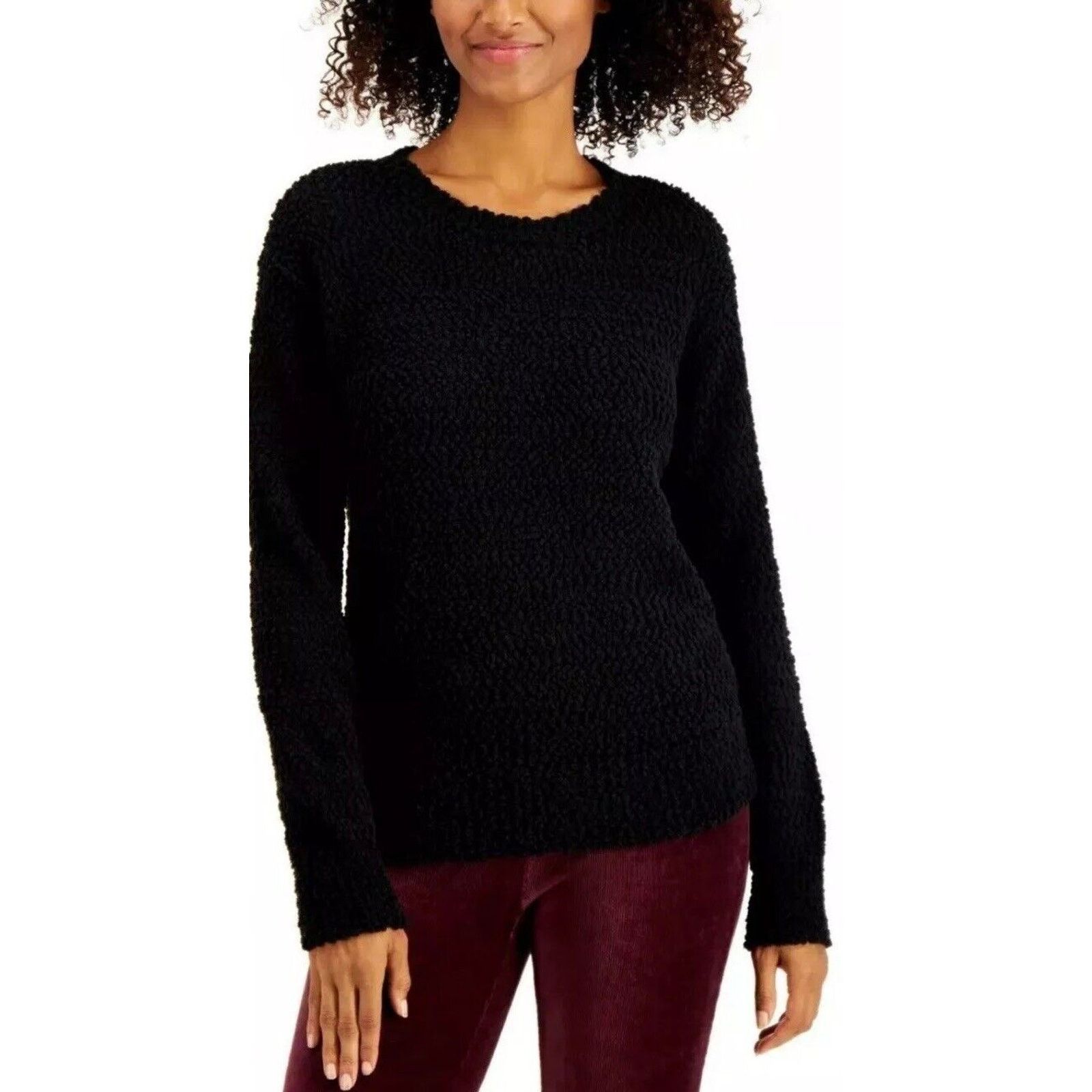 Other Style & Co Black Cozy Chenille Sweater Petite S, NWT Size S / US 4 / IT 40 - 1 Thumbnail