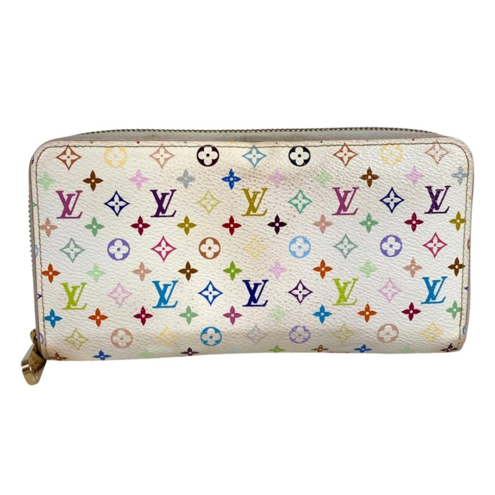 Louis Vuitton LOUIS VUITTON M60241 Monogram Multicolore Zippy Wallet, Canvas, Women's, White Size ONE SIZE - 1 Thumbnail