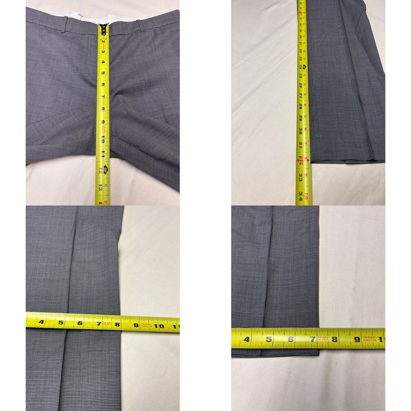 Hugo Boss HUGO BOSS Tamea13 Grey Virgin Wool Micro Check Dress Pants Womens US 4 W32 L32 Size 27" / US 4 / IT 40 - 9 Thumbnail
