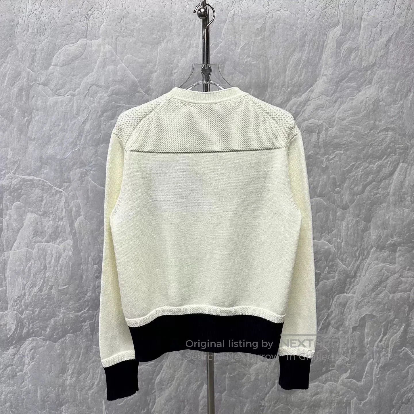 Dior dior logo knitted sweater in cream color. Size L / US 10 / IT 46 - 2 Thumbnail