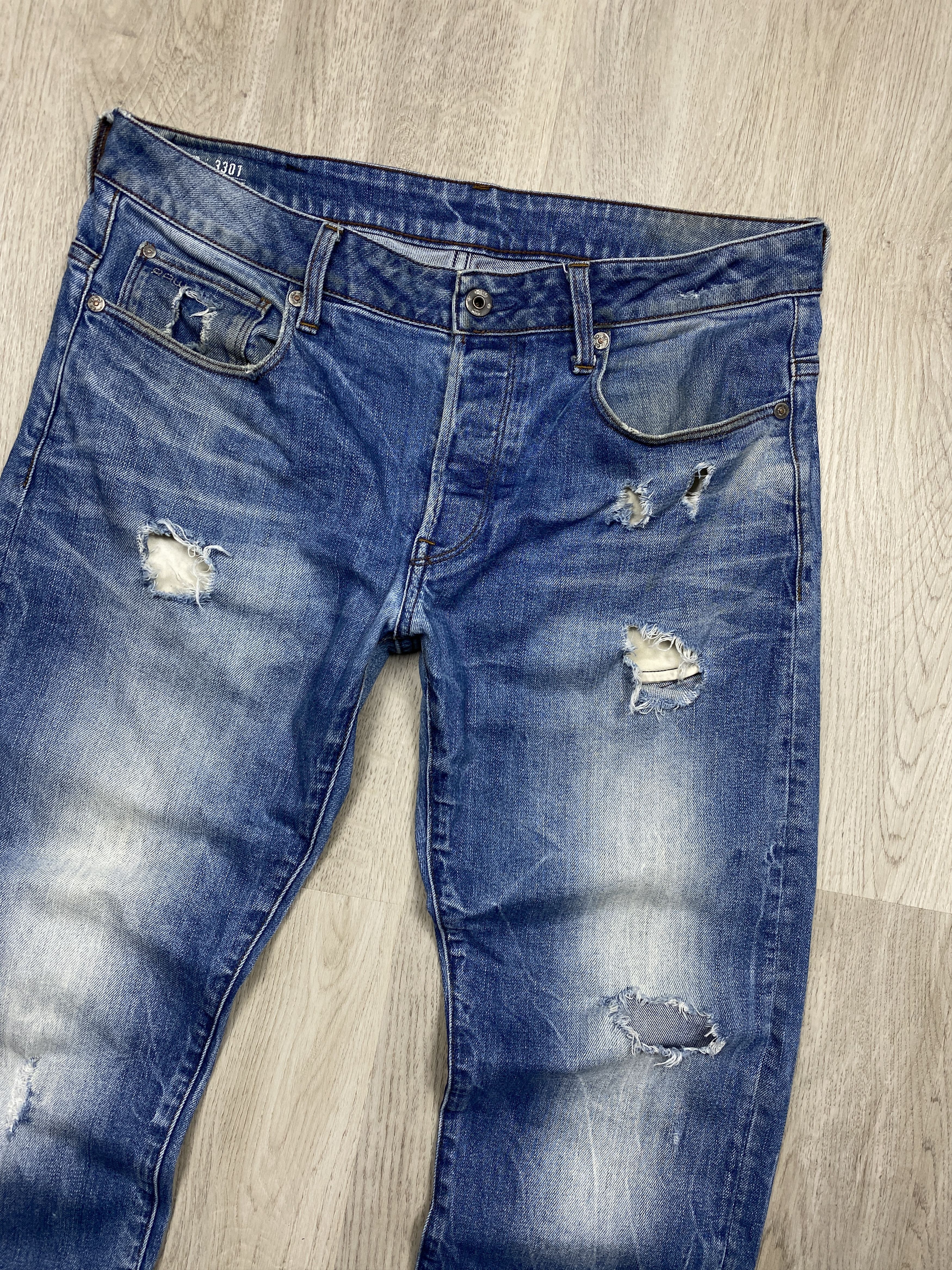 G-Star G Star Raw 3301 Vintage Mens Denim Pants Jeans Size US 33 - 2 Thumbnail