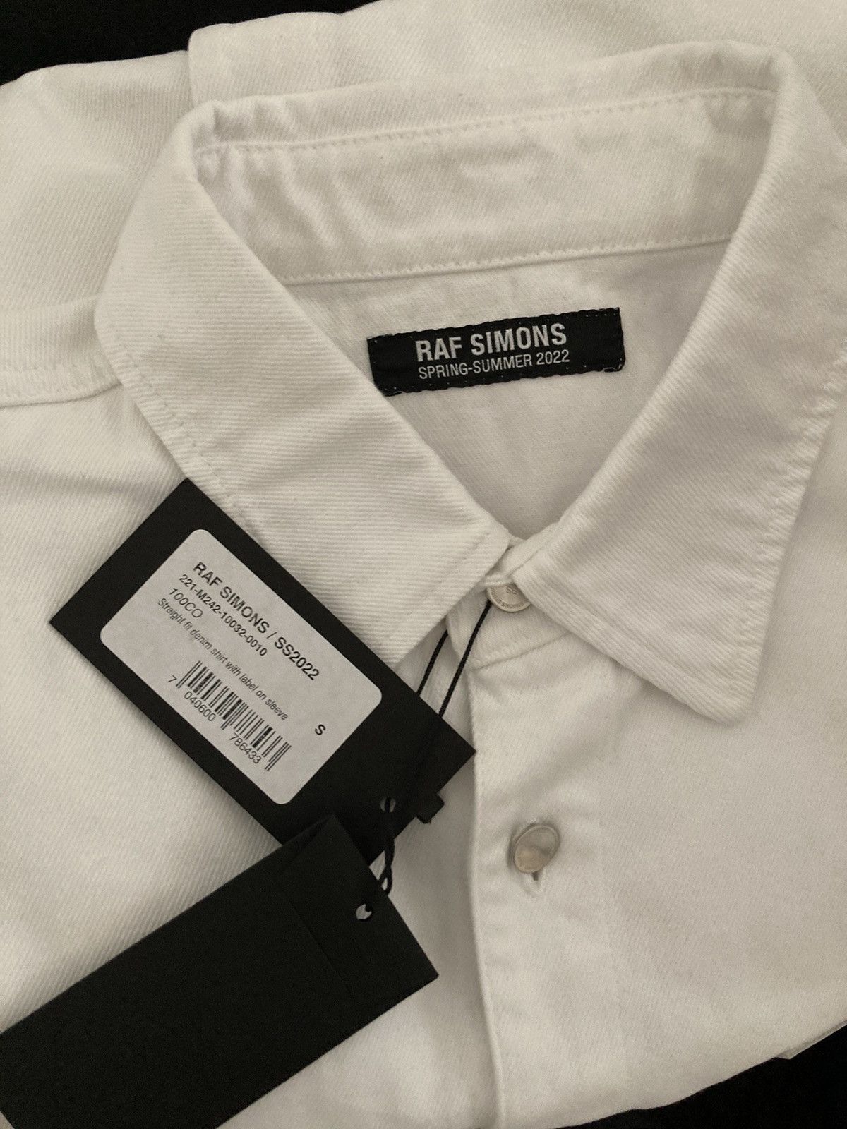 Raf Simons Straight Fit Denim Shirt w/ Leather Patch & Label On Sleeve Size US S / EU 44-46 / 1 - 4 Thumbnail