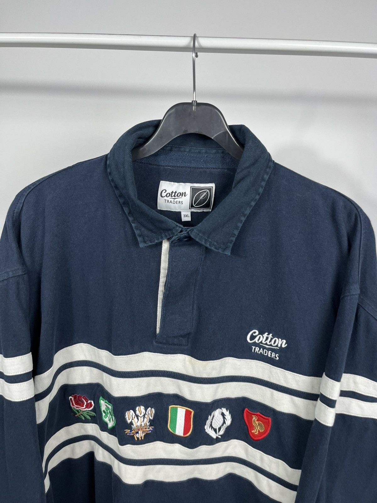 Cotton Traders Cotton Traders Rugby Shirt Navy Flags Long Sleeve Polo 3XL Size US XXL / EU 58 / 5 - 3 Thumbnail