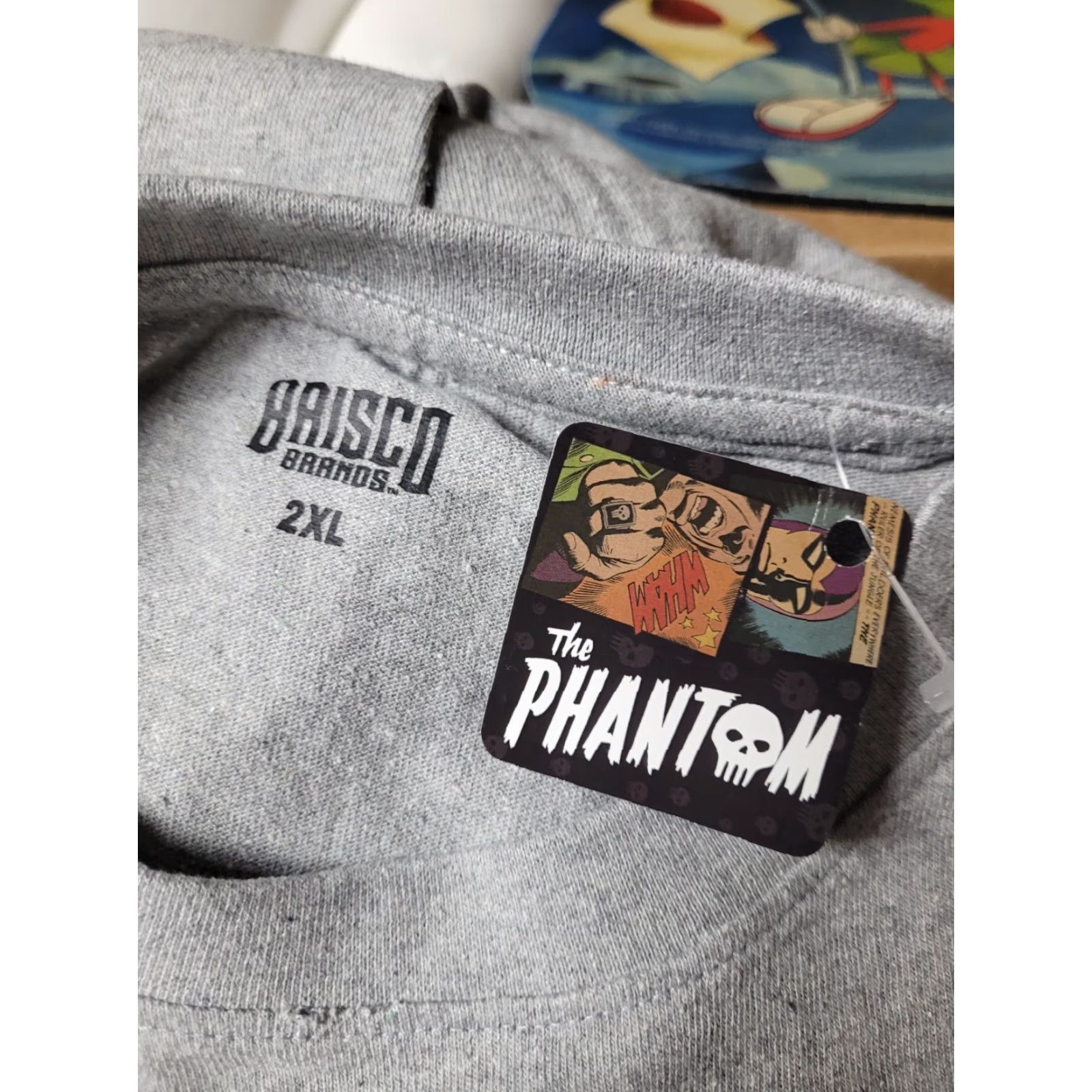 Etro VINTAGE Brisco Brands 2XL The Phantom Comic Book Superhero T Shirt Men's Gray Cotton Blend Crew Neck Short Sleeve 80s 90s Size US XXL / EU 58 / 5 - 4 Thumbnail