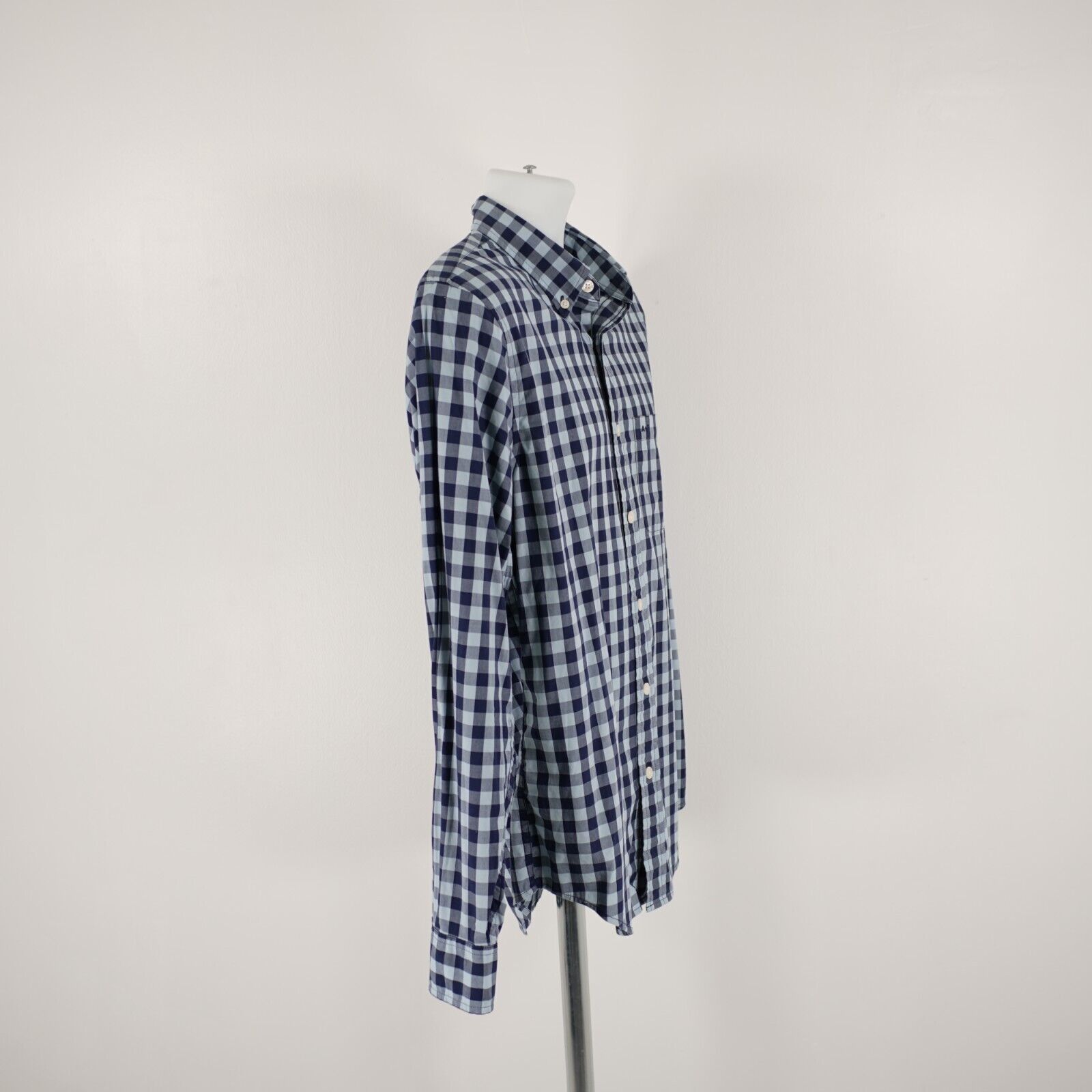 Abercrombie & Fitch Abercrombie & Fitch Blue Plaid Pocket Front Collared Cotton Size US L / EU 52-54 / 3 - 8 Thumbnail