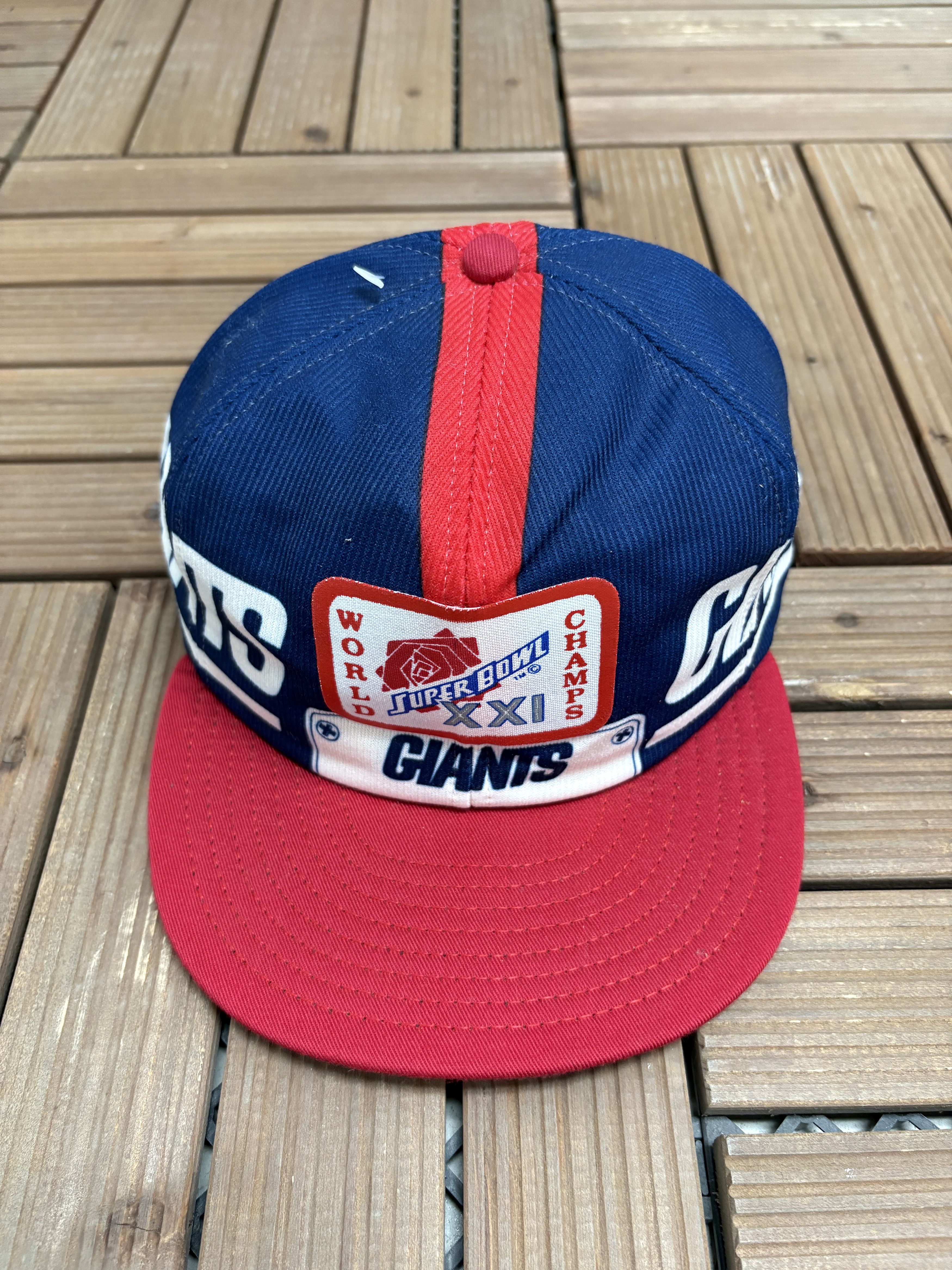 Vintage New York Giants Super Bowl XXI World Champs Vintage Hat Size ONE SIZE - 2 Thumbnail
