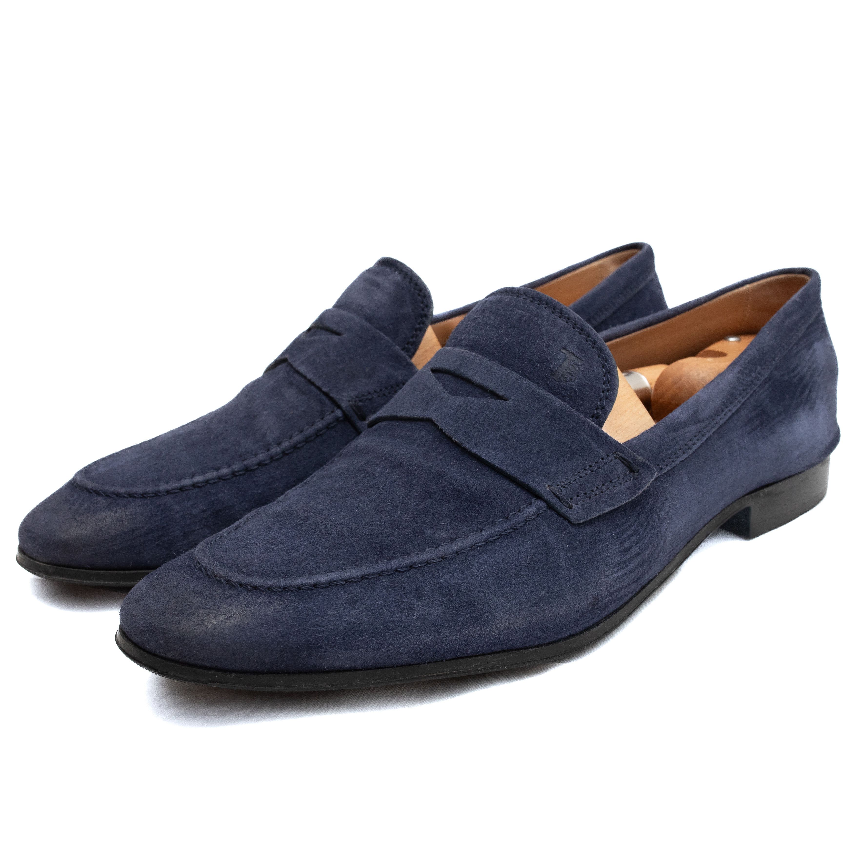 Tod's TOD’S Blue Suede Penny Loafers Size US 8.5 / EU 41-42 - 1 Thumbnail