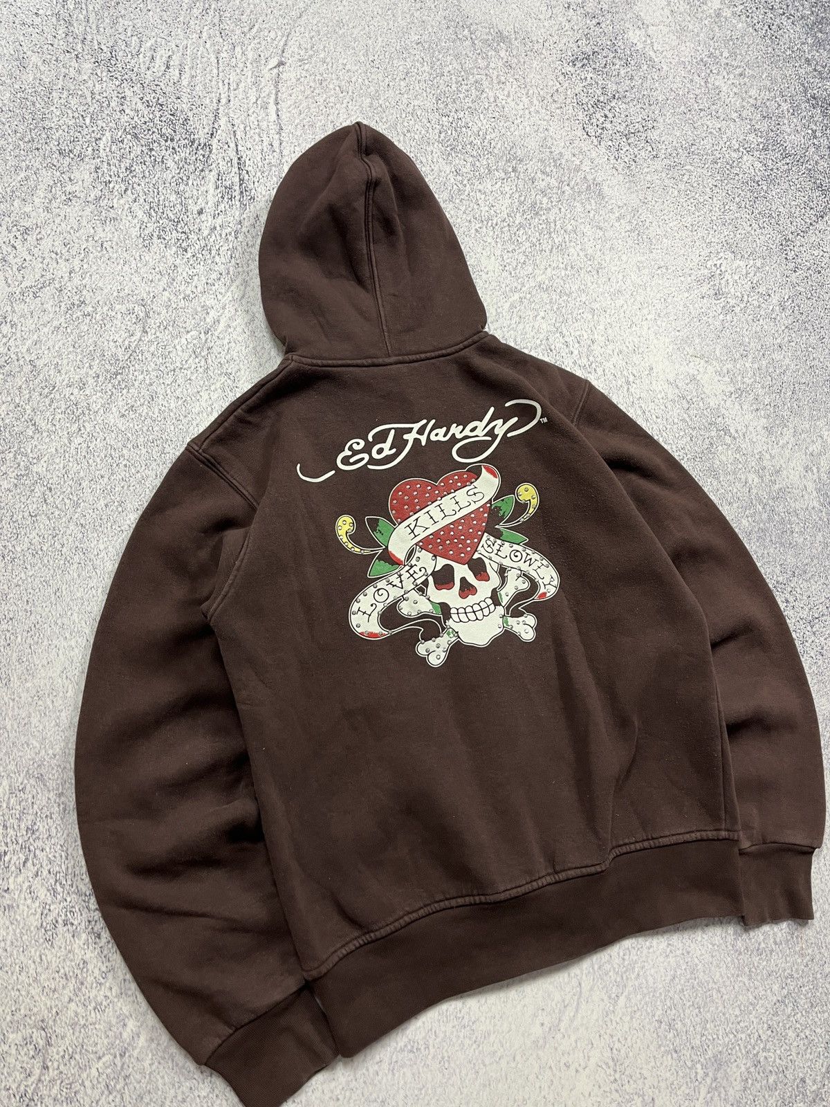 Ed Hardy Vintage Y2K Ed Hardy Love Kills Slowly Big Logo Zip Hoodie Size M / US 6-8 / IT 42-44 - 3 Thumbnail