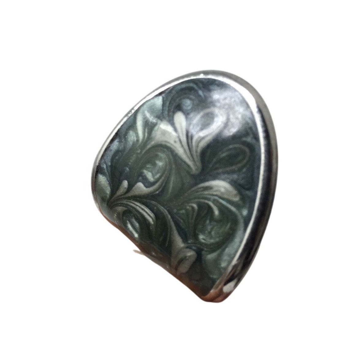 Other Women's Silver Toned Enamel Earrings with Green Blue Swirl D Size ONE SIZE - 15 Thumbnail