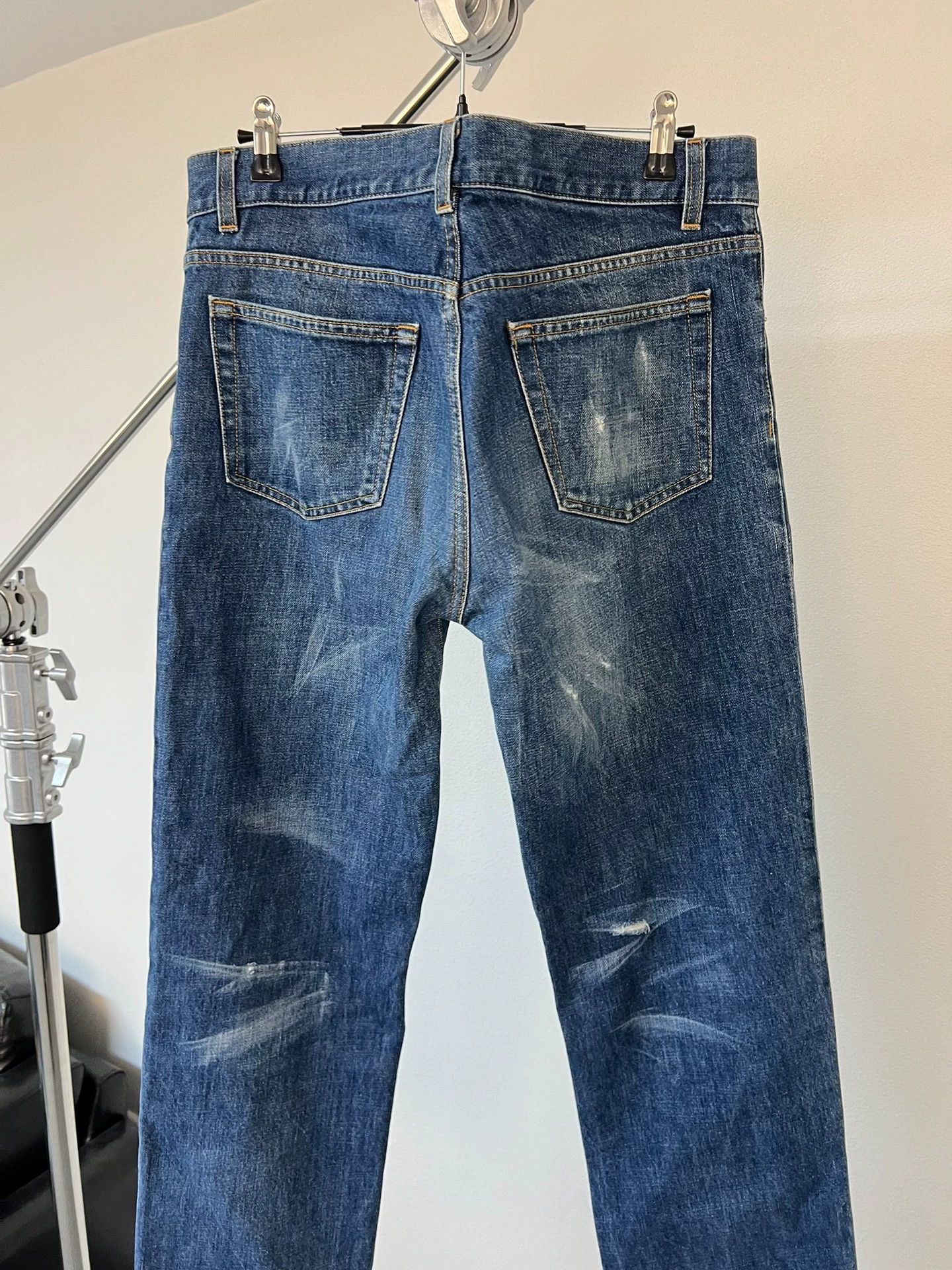 Helmut Lang Helmut Lang 98aw Blue Denim Distressed Oversized Jeans 33 Size US 33 - 5 Thumbnail