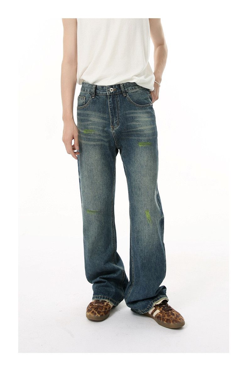 Japanese Brand × Jean American street pleated flared loose casual washed jeans Size US 32 / EU 48 - 1 Thumbnail