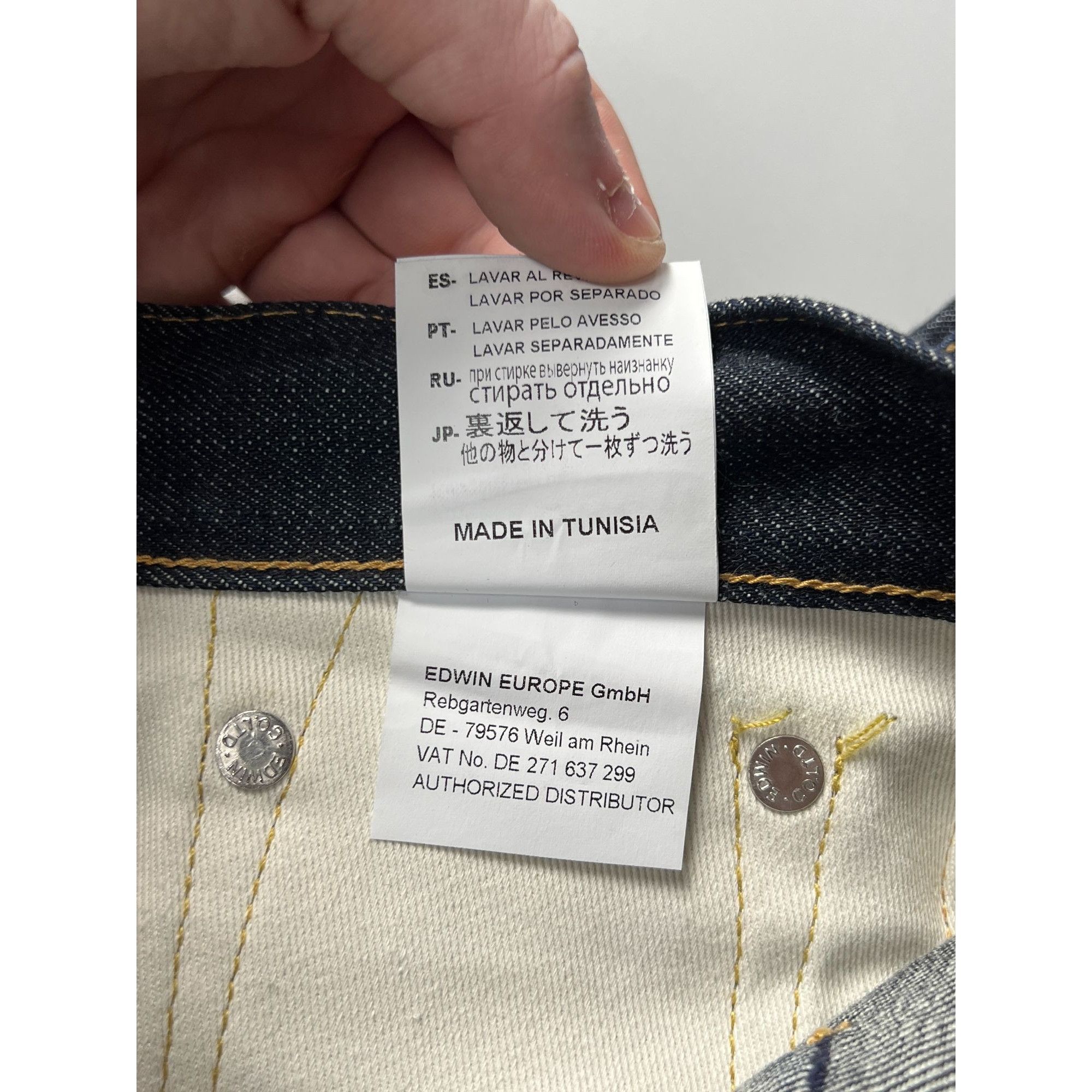 Edwin Edwin ED-71 Raw Selvedge Denim Jeans Pants (Y0965) Size US 31 - 13 Thumbnail