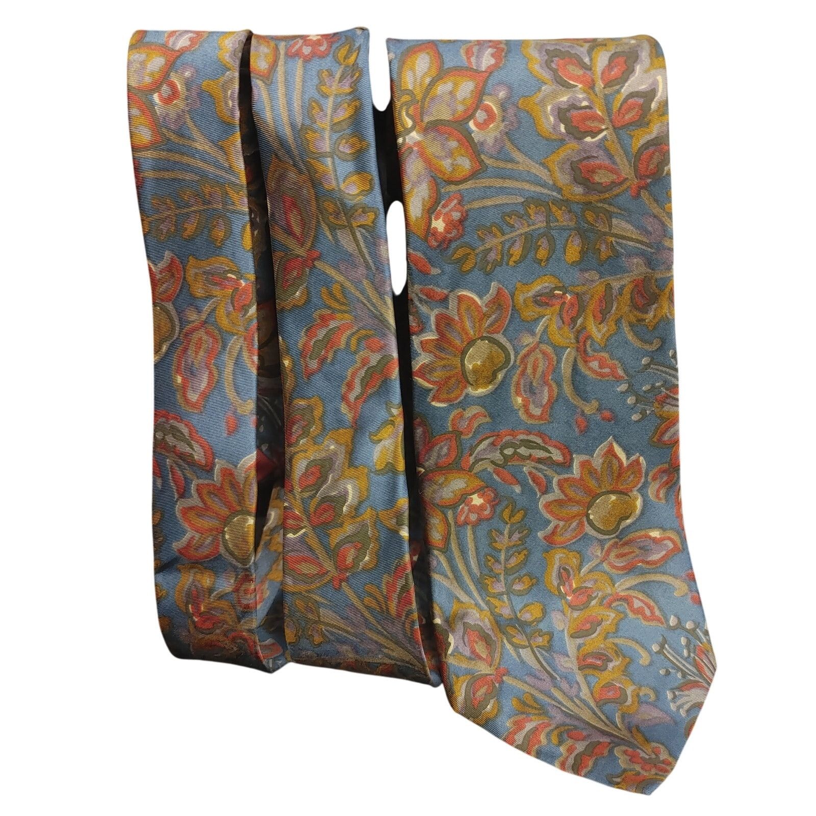 Other VTG Briar 100% Silk Gold/Blue Paisley Floral Tie Size ONE SIZE - 1 Thumbnail