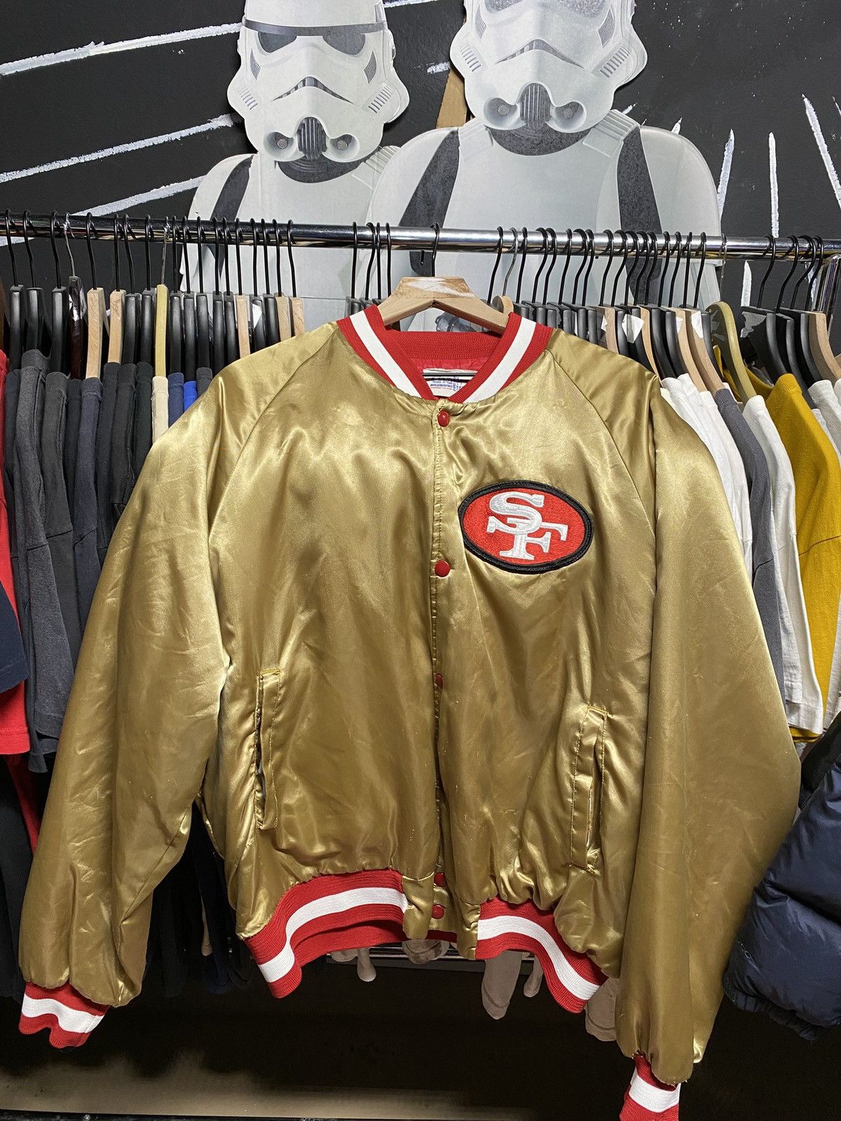 NFL 90’s Vintage San Francisco 49ers Gold Satin Jacket Large Size US L / EU 52-54 / 3 - 7 Thumbnail