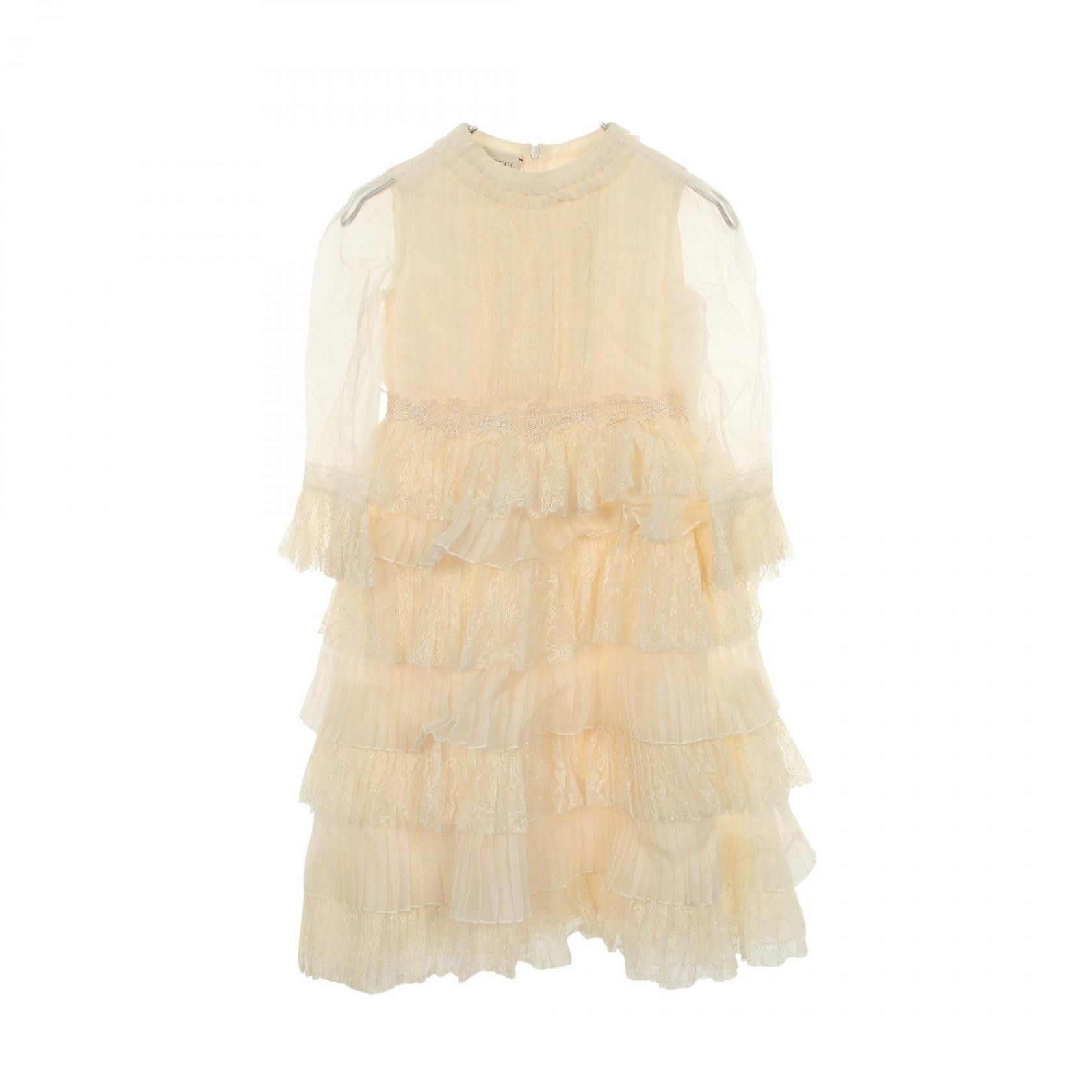 Gucci Gucci Gucci Lace Pleated Dress Textile Dresses DUTY FREE for USA Size ONE SIZE - 1 Thumbnail
