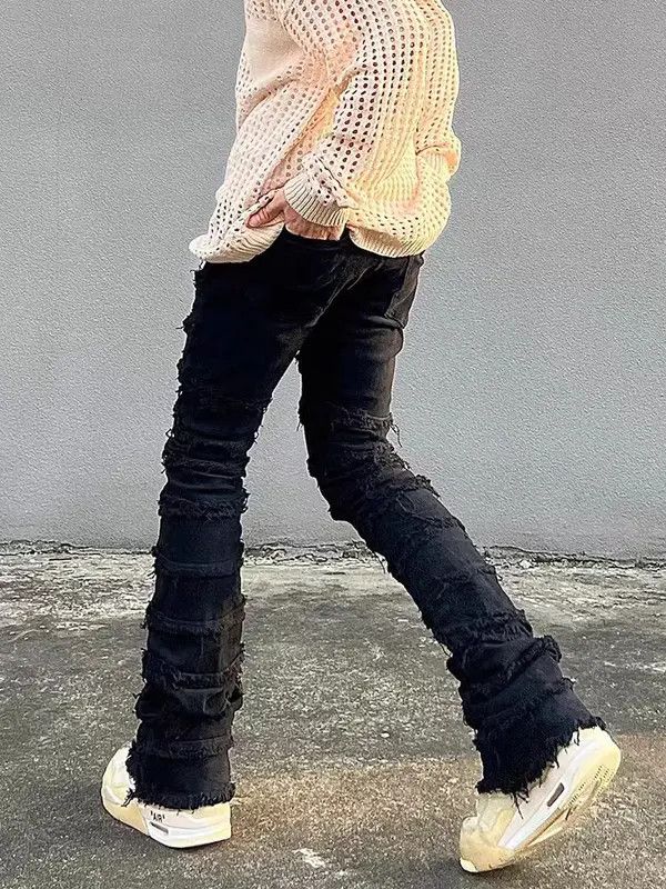 VIBE Vintage ruined raw edge micro-flared jeans Size US 34 / EU 50 - 7 Thumbnail