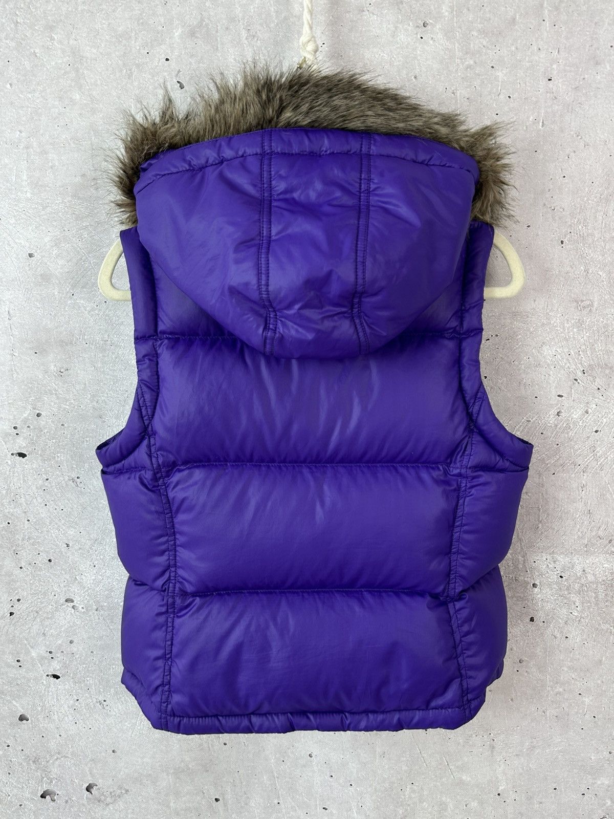 Vintage Polo Ralph Lauren Puffer Down Women's Vest with Fur