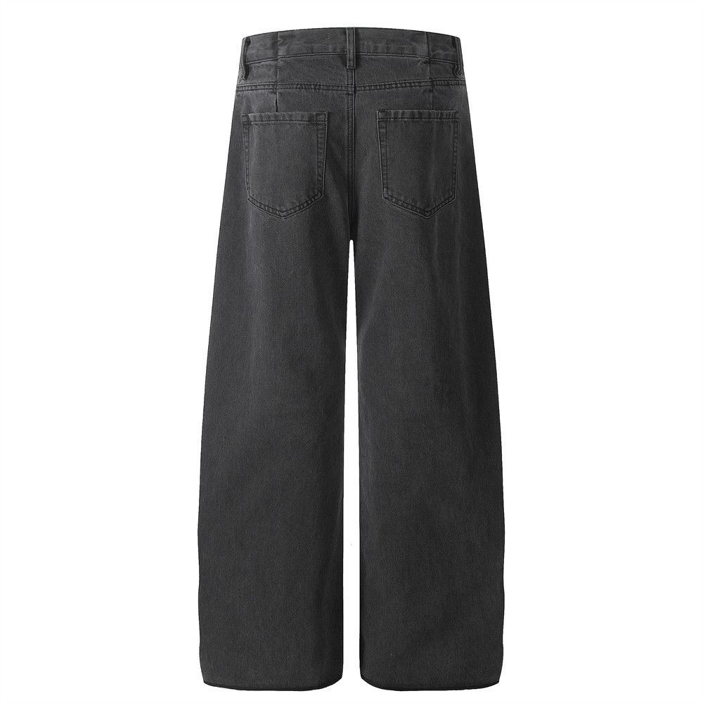 Japanese Brand × Jean Men's all-match distressed washed punk loose scimitar jeans Size US 32 / EU 48 - 3 Thumbnail