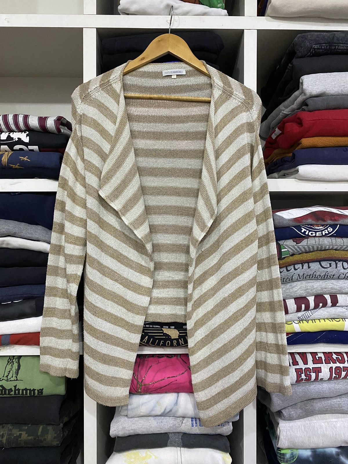 Japanese Brand × Vintage Naracamice Stripe Cardigan Size L / US 10 / IT 46 - 1 Thumbnail