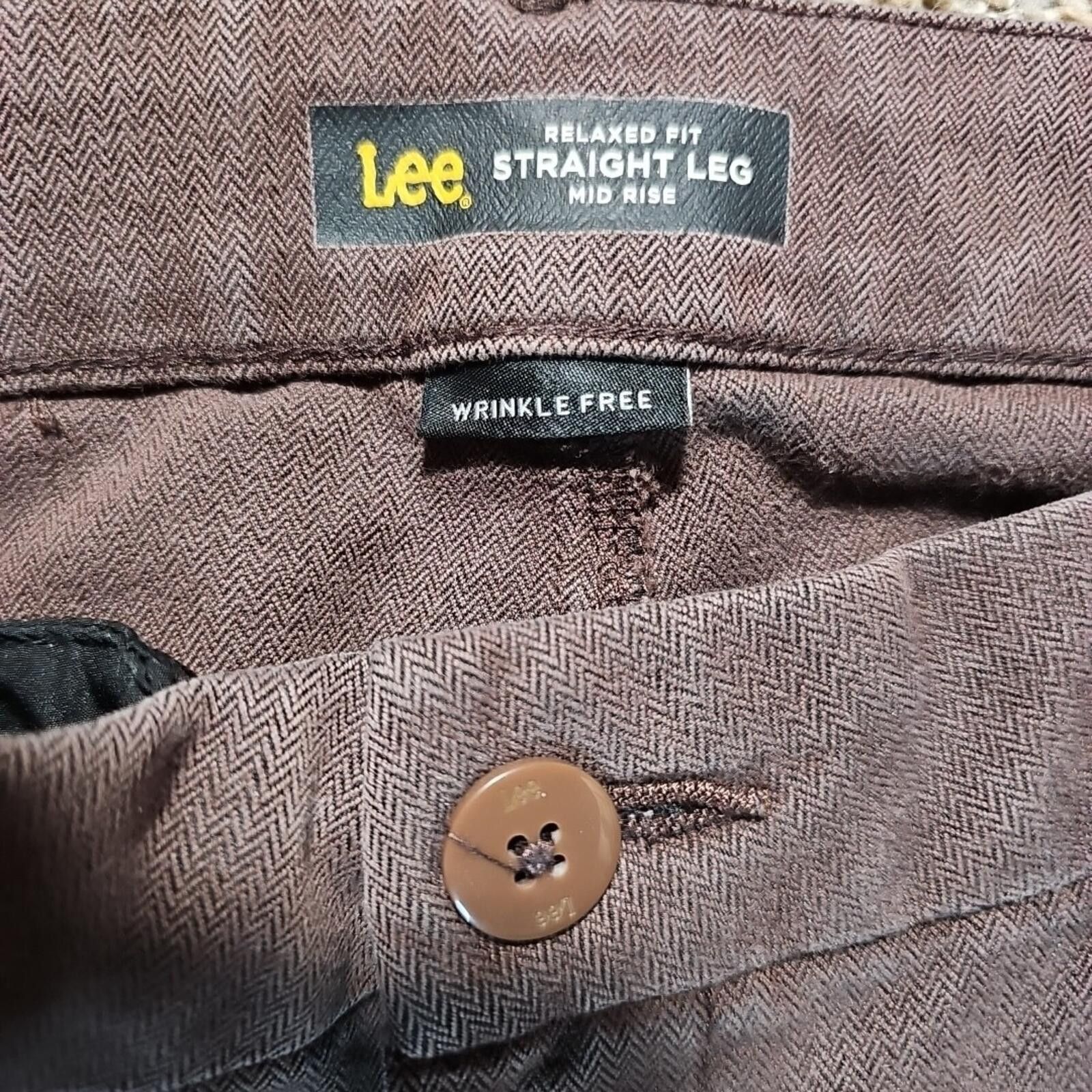 Lee LEE Relaxed Straight Fit Wrinkle Free Sz 8 Herringbone Jeans Size 30" / US 8 / IT 44 - 2 Thumbnail