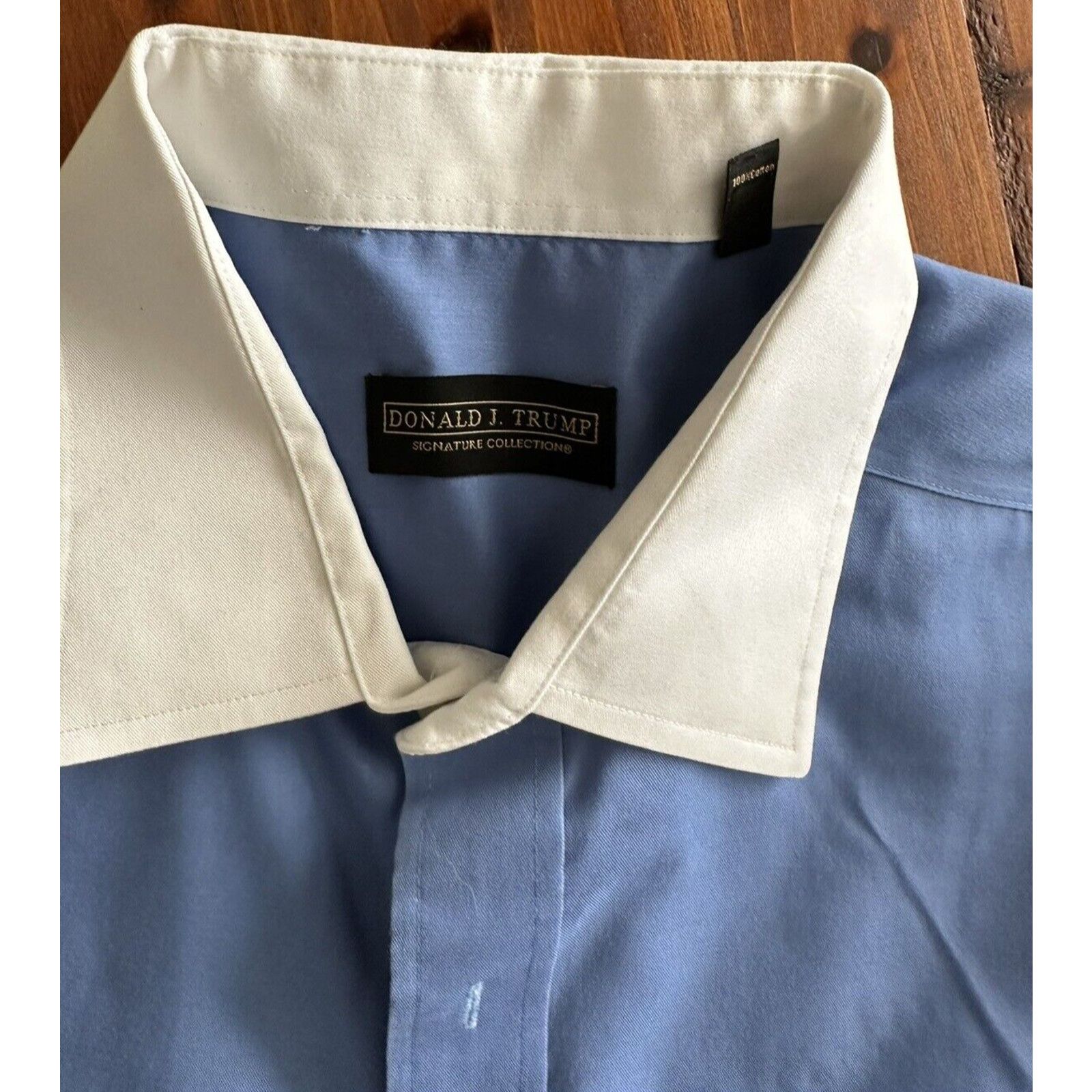 Donald Trump Donald Trump Signature Shirt Button Blue/White French Cuff Size US XL / EU 56 / 4 - 10 Thumbnail