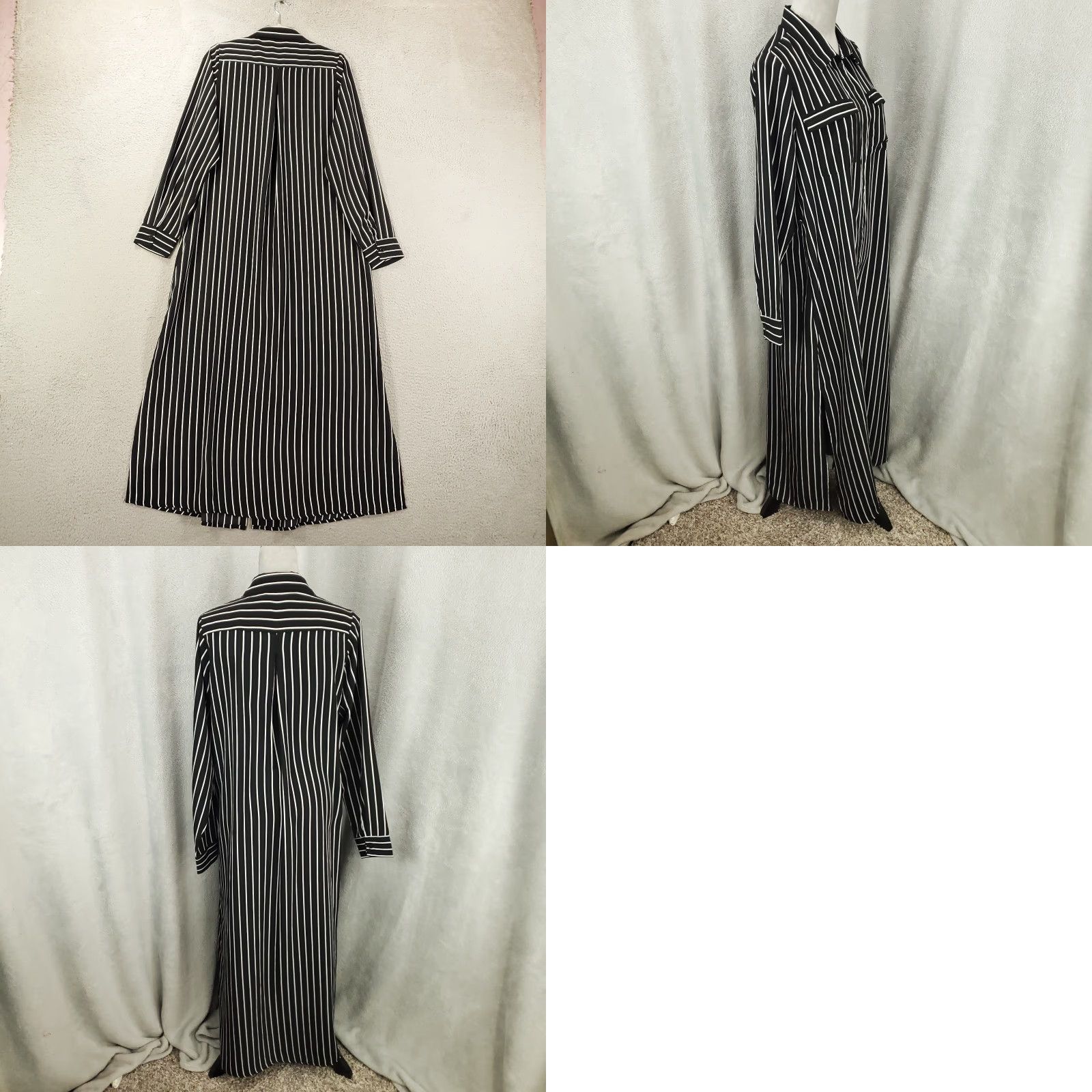 Vintage Savanna Jane Maxi Dress Womens L Striped Collared Button Front Boho Long Sleeve Casual Travel Vintage No Size L / US 10 / IT 46 - 8 Thumbnail