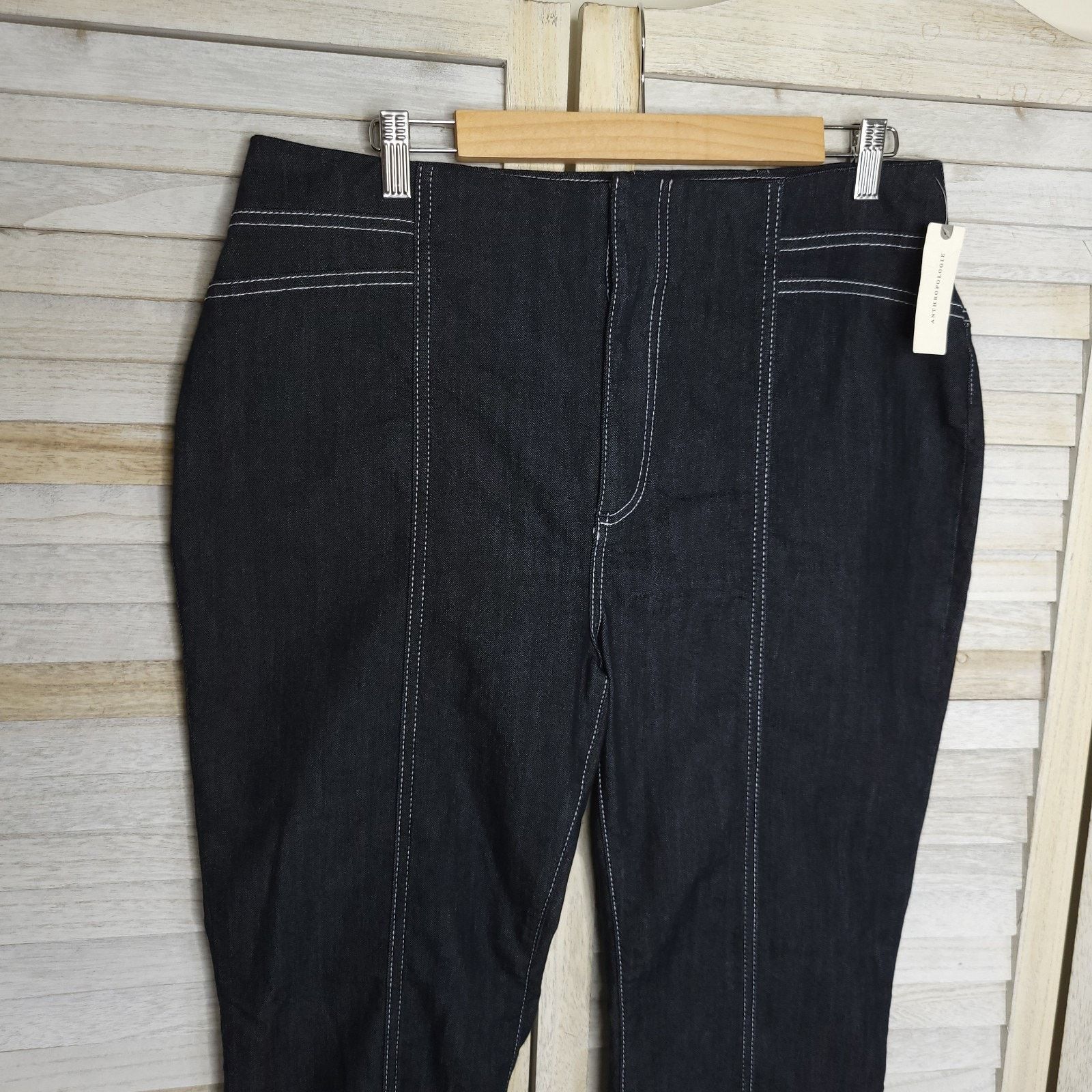 Anthropologie MAEVE Womens Anthropologie High Rise Straight Leg Jeans 31T Size 34" / US 12 / IT 48 - 2 Thumbnail