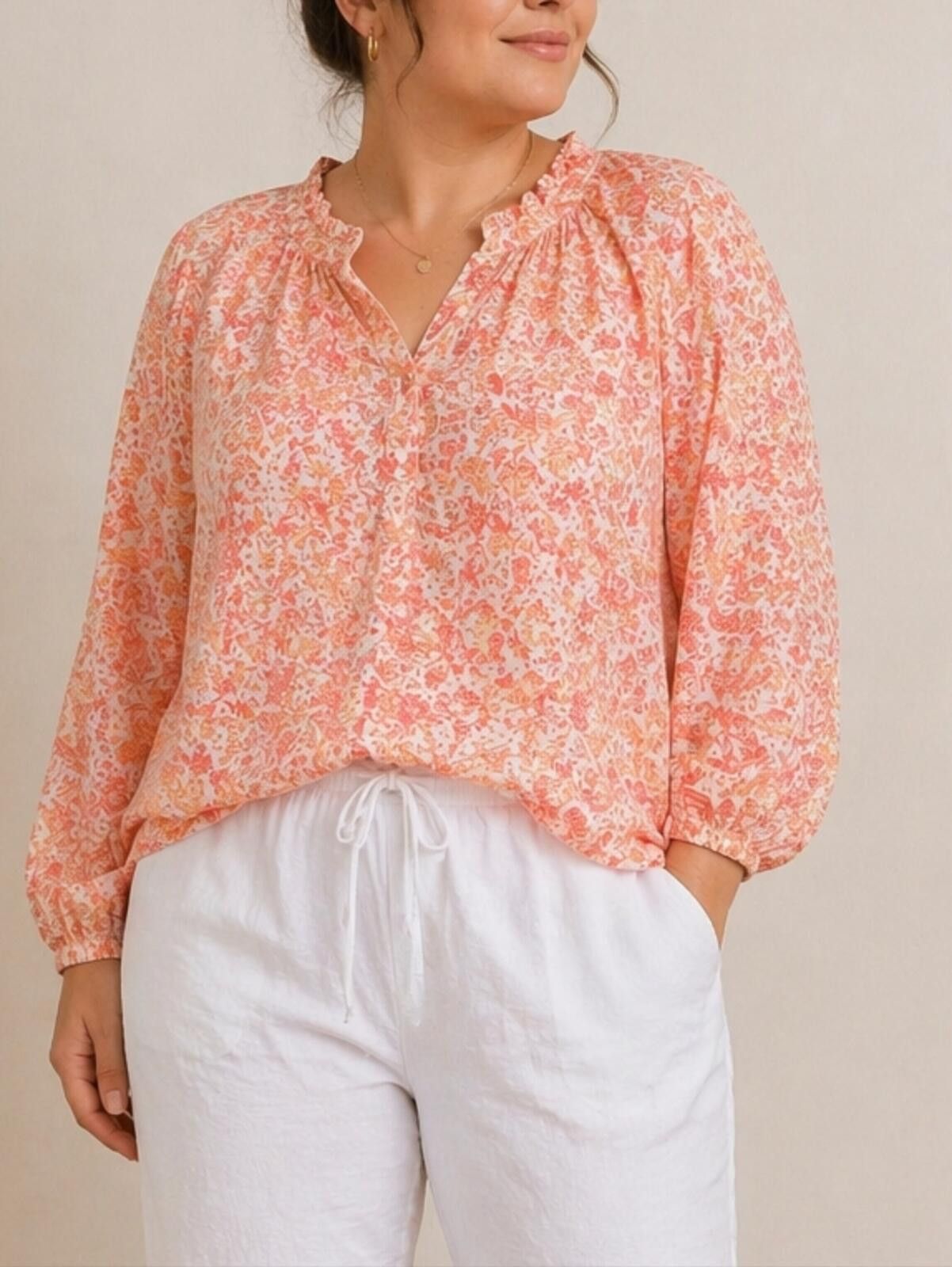 Other Loft Floral Blouse Size L / US 10 / IT 46 - 1 Thumbnail