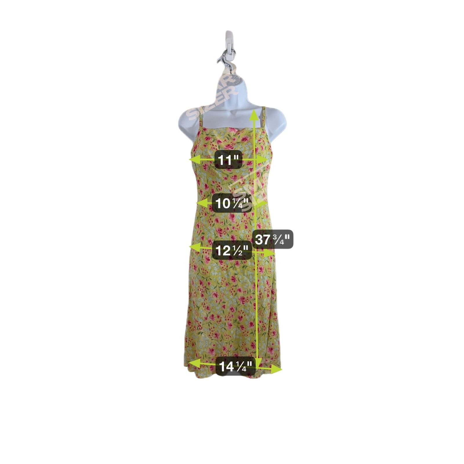 Vintage Vintage Y2K Moda International Yellow Floral Dress Size M / US 6-8 / IT 42-44 - 5 Thumbnail