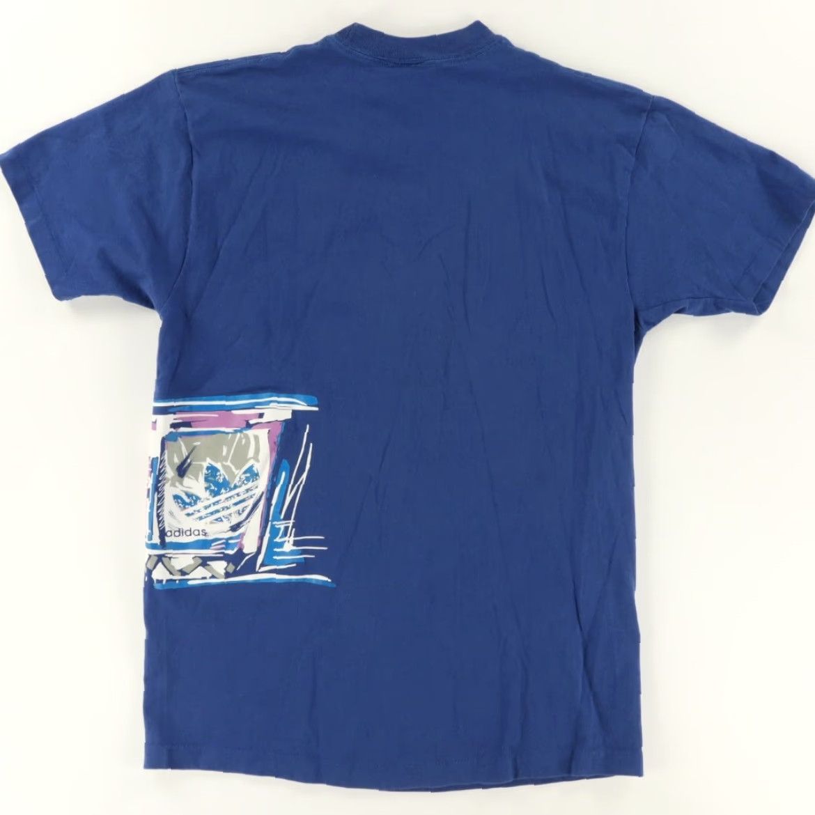 Adidas VINTAGE Adidas Soccer T-Shirt Blue Men's M Wrap Around Solid Shirt Size US M / EU 48-50 / 2 - 4 Thumbnail