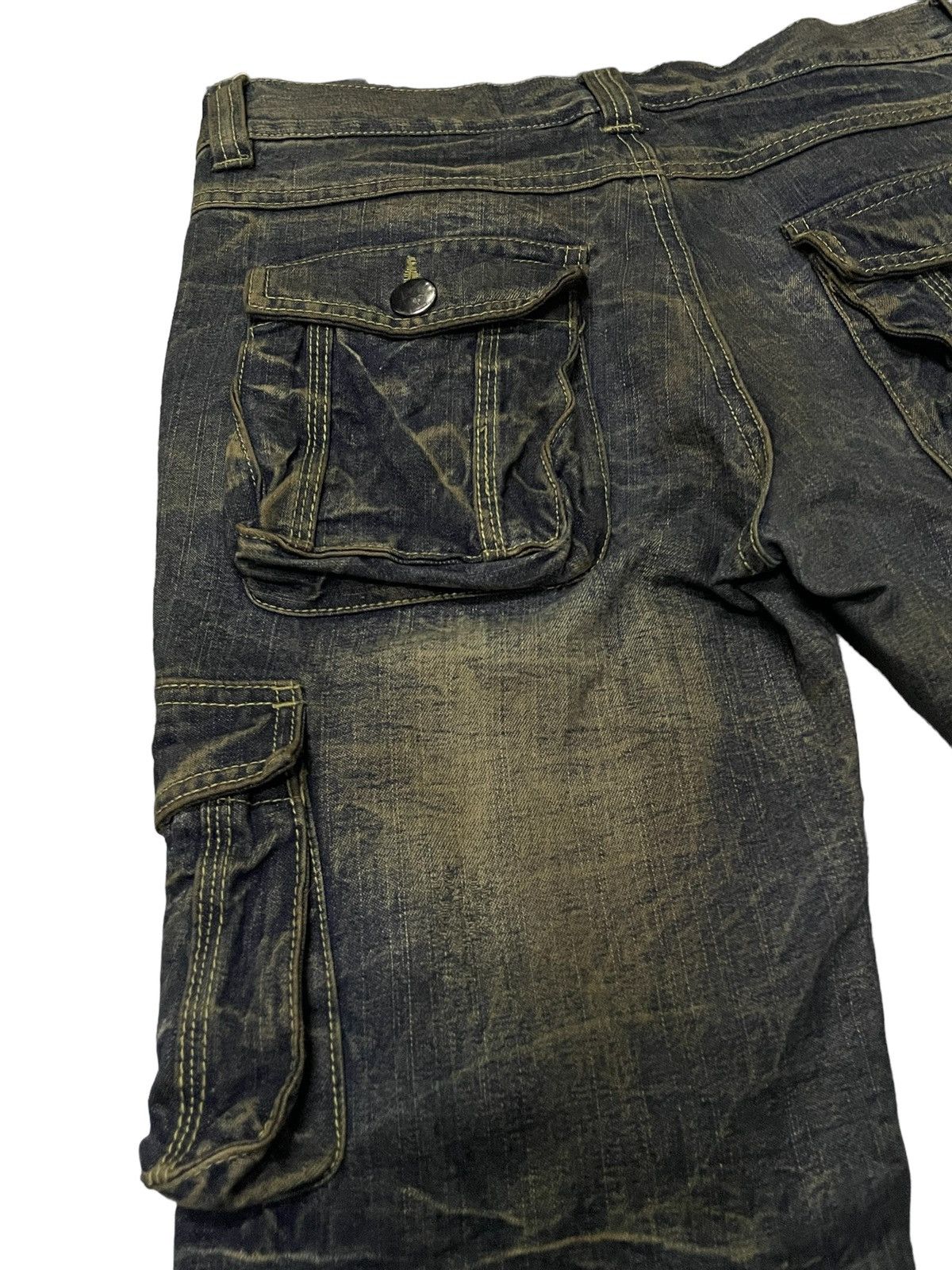 If Six Was Nine × LOWBOX × Le Grande Bleu (L.G.B.) Lowbox Japan Asymmetrical Mud Wash Flared Frayed Cargo Jeans Size US 30 / EU 46 - 18 Thumbnail