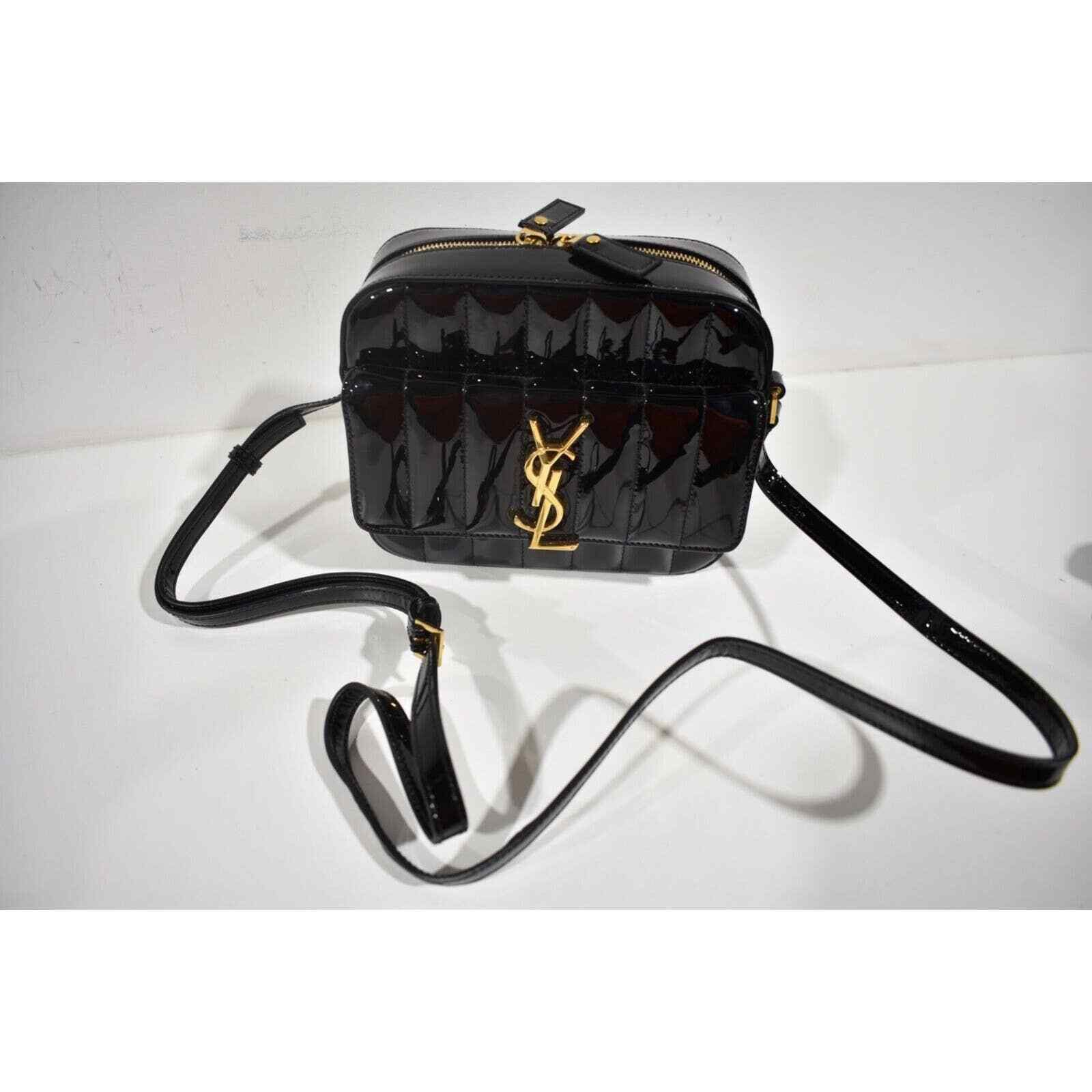 Yves Saint Laurent Saint Laurent Patent Leather Gold Crossbody Camera Bag Size ONE SIZE - 4 Thumbnail