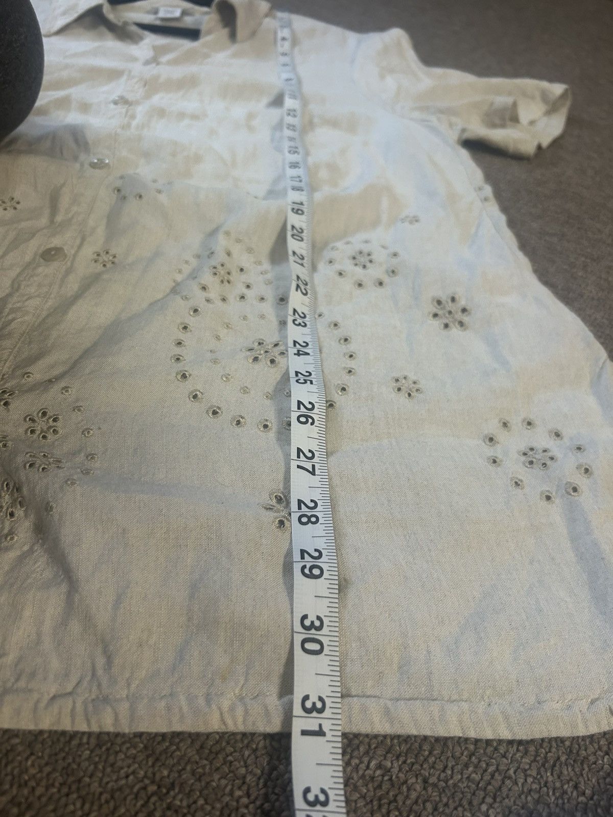 Avenue Avenue Size 18 Beige Linen Blend Down Blouse, Long Fitted Size XXL / US 16-18 / IT 52-54 - 8 Thumbnail
