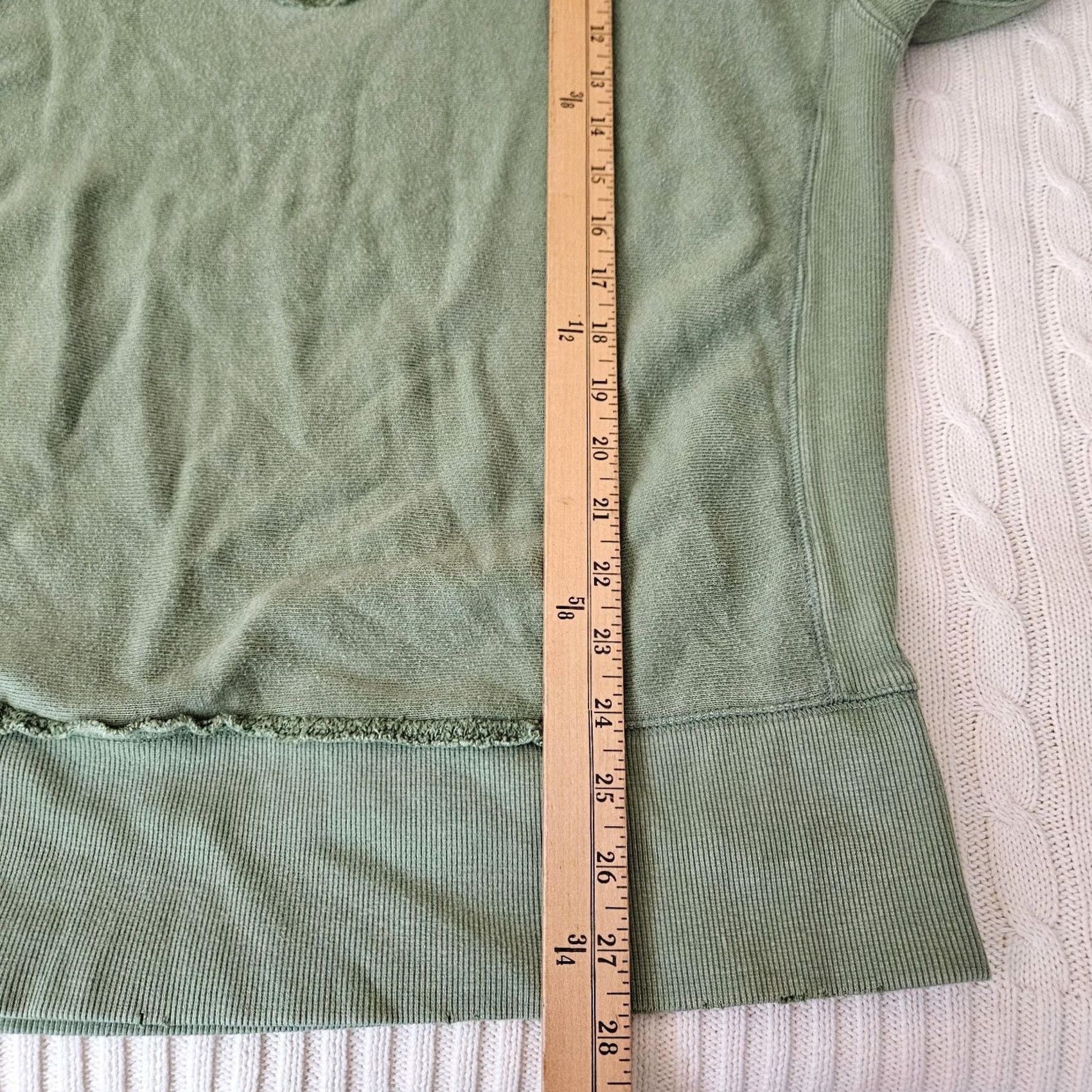 Free People Free People Green V-Neck Sweatshirt Top Women XS Elbow Sleeve Size XS / US 0-2 / IT 36-38 - 3 Thumbnail