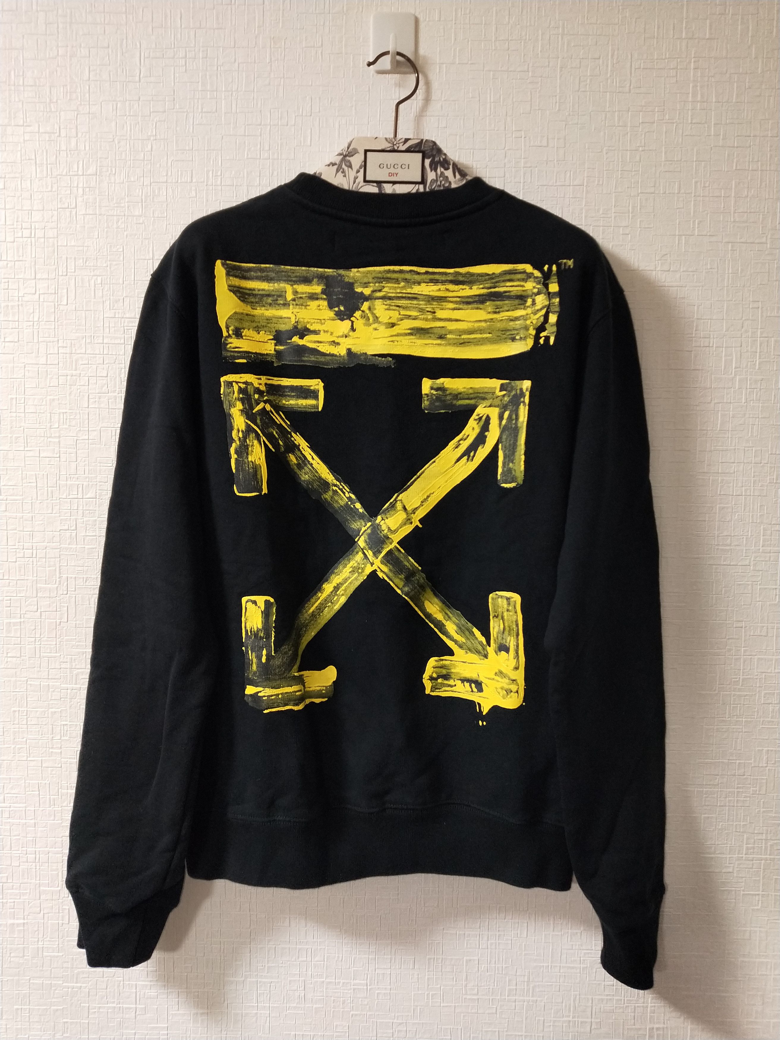 image of Off White Acrylic Arrow Sweatshirt in Black, Men's (Size Small)