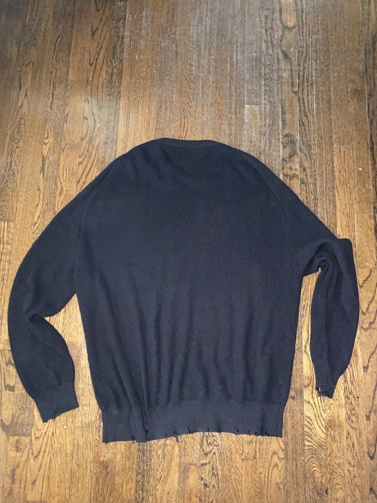 Laneus Made in Italy Laneus Black Distressed Sweater Size XL Size US XL / EU 56 / 4 - 7 Thumbnail